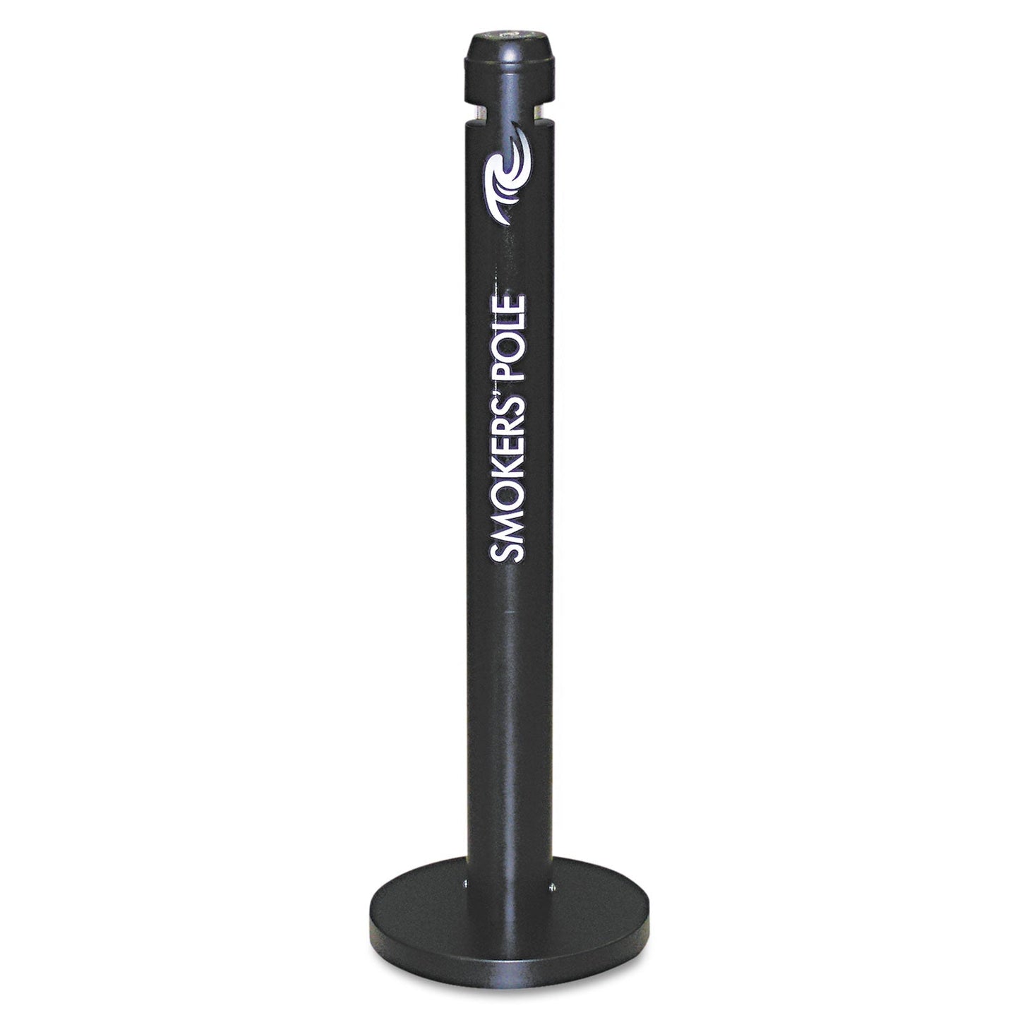 Rubbermaid Smoker's Pole, Round, Steel, 0.9 gal, 4 dia x 41h, Black