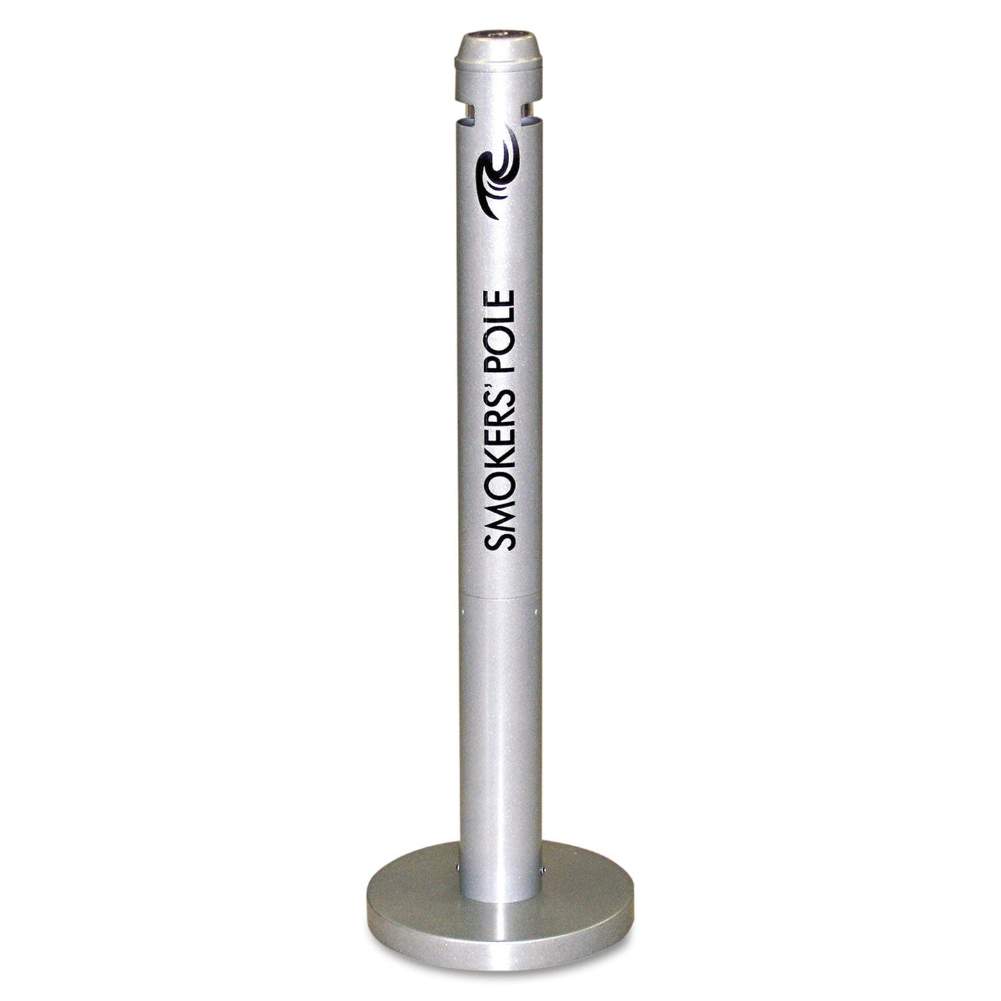 Rubbermaid Smoker's Pole, Round, Steel, 0.9 gal, 4 dia x 41h, Silver