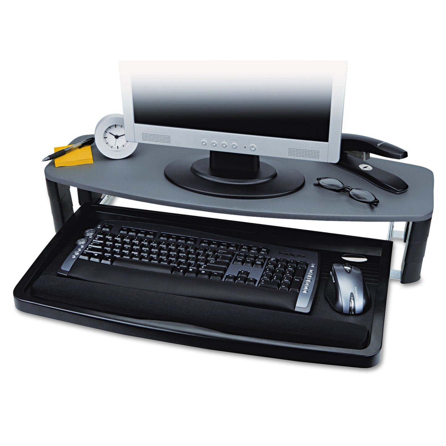 Kensington Over/Under Keyboard Drawer with SmartFit System, 14.5w x 23d, Black