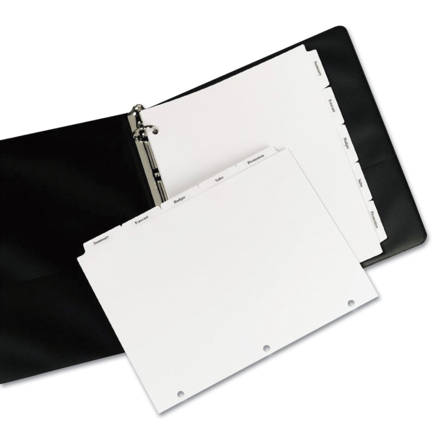 Avery Customizable Print-On Dividers, 3-Hole Punched, For Xerox 5090 Copiers, 5-Tab, 11 x 8.5, White, 30 Sets