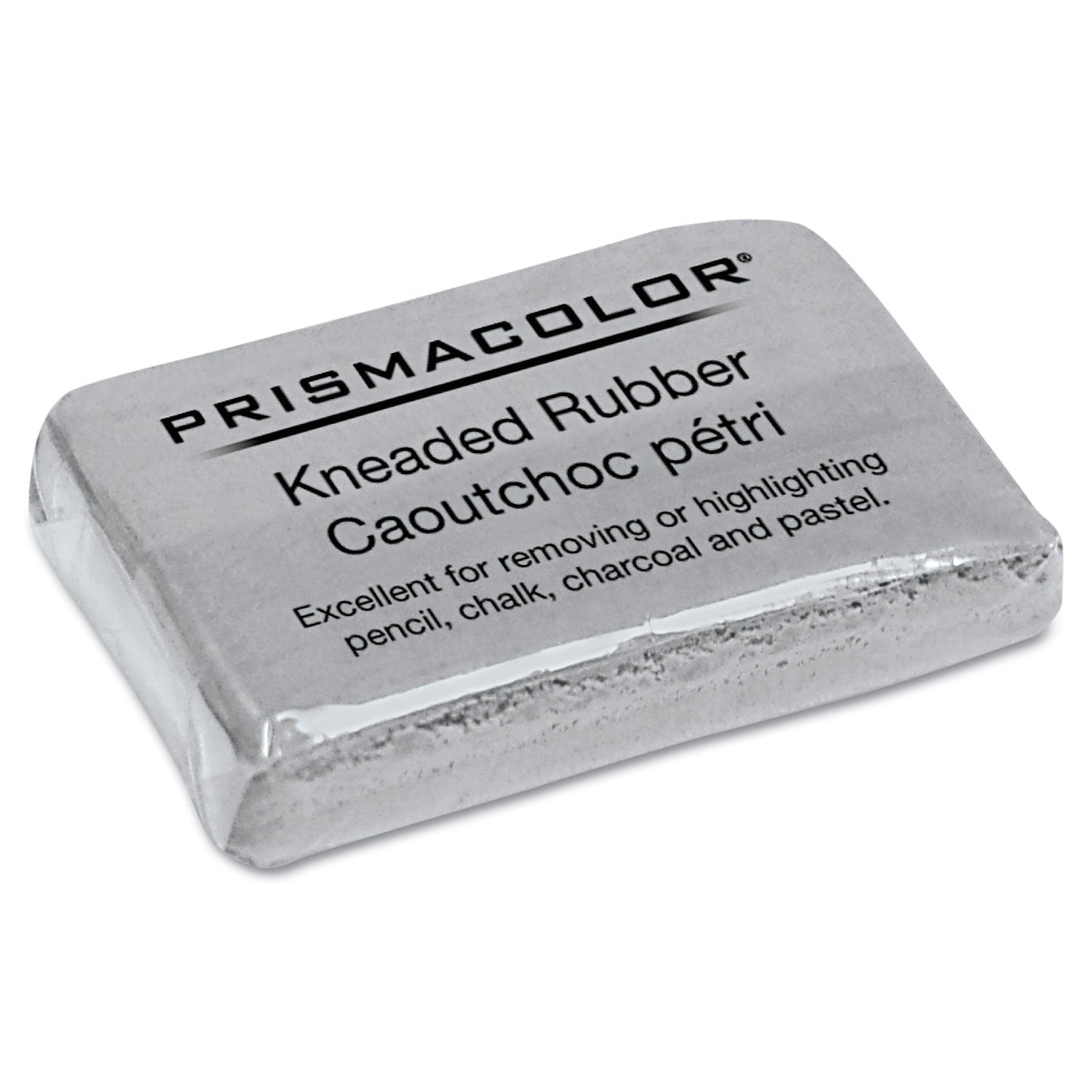 Prismacolor Design Kneaded Rubber Art Eraser, For Pencil Marks, Rectangular Block, Large, Gray