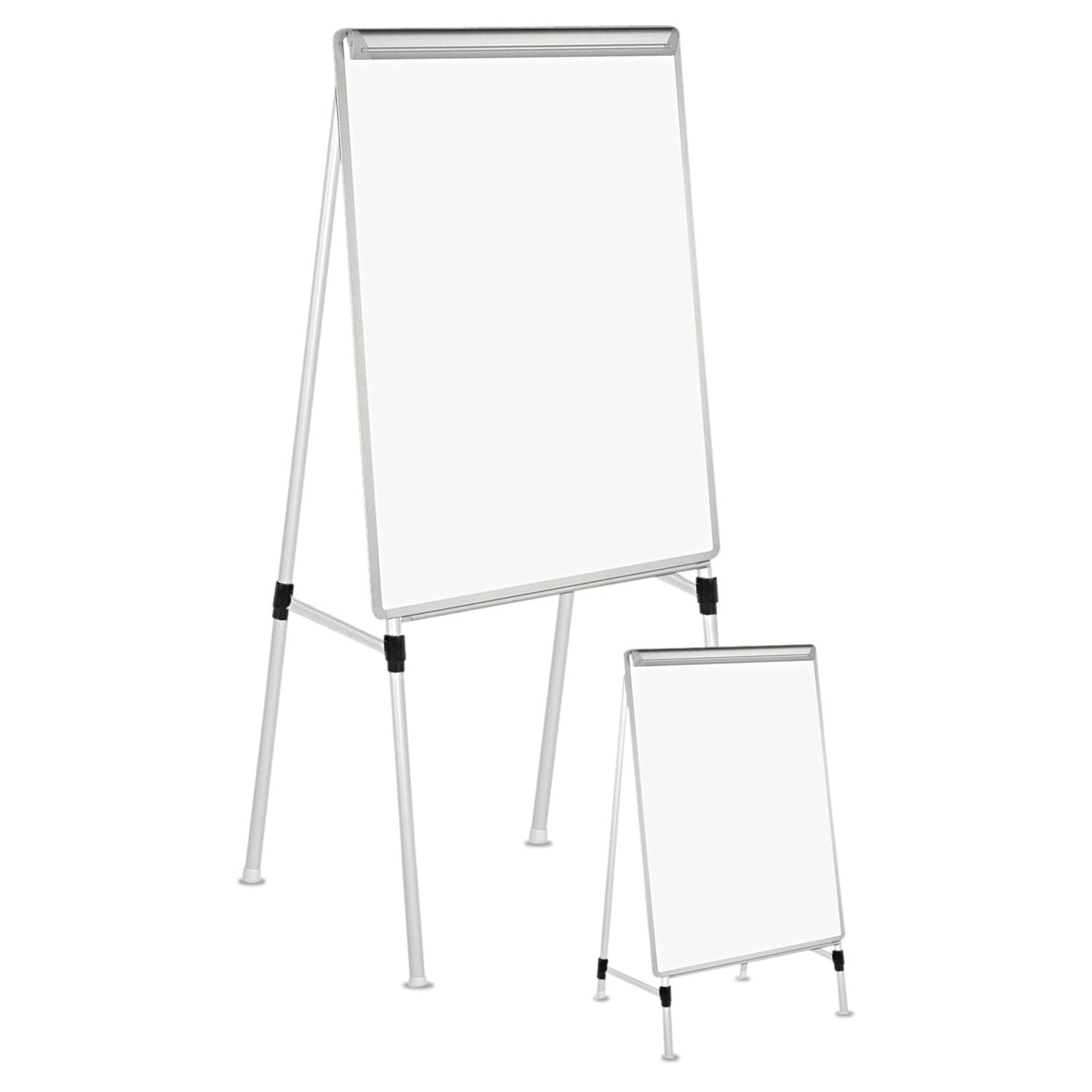 Universal Dry Erase Board with A-Frame Easel, 29" x 41", White Surface, Silver Frame