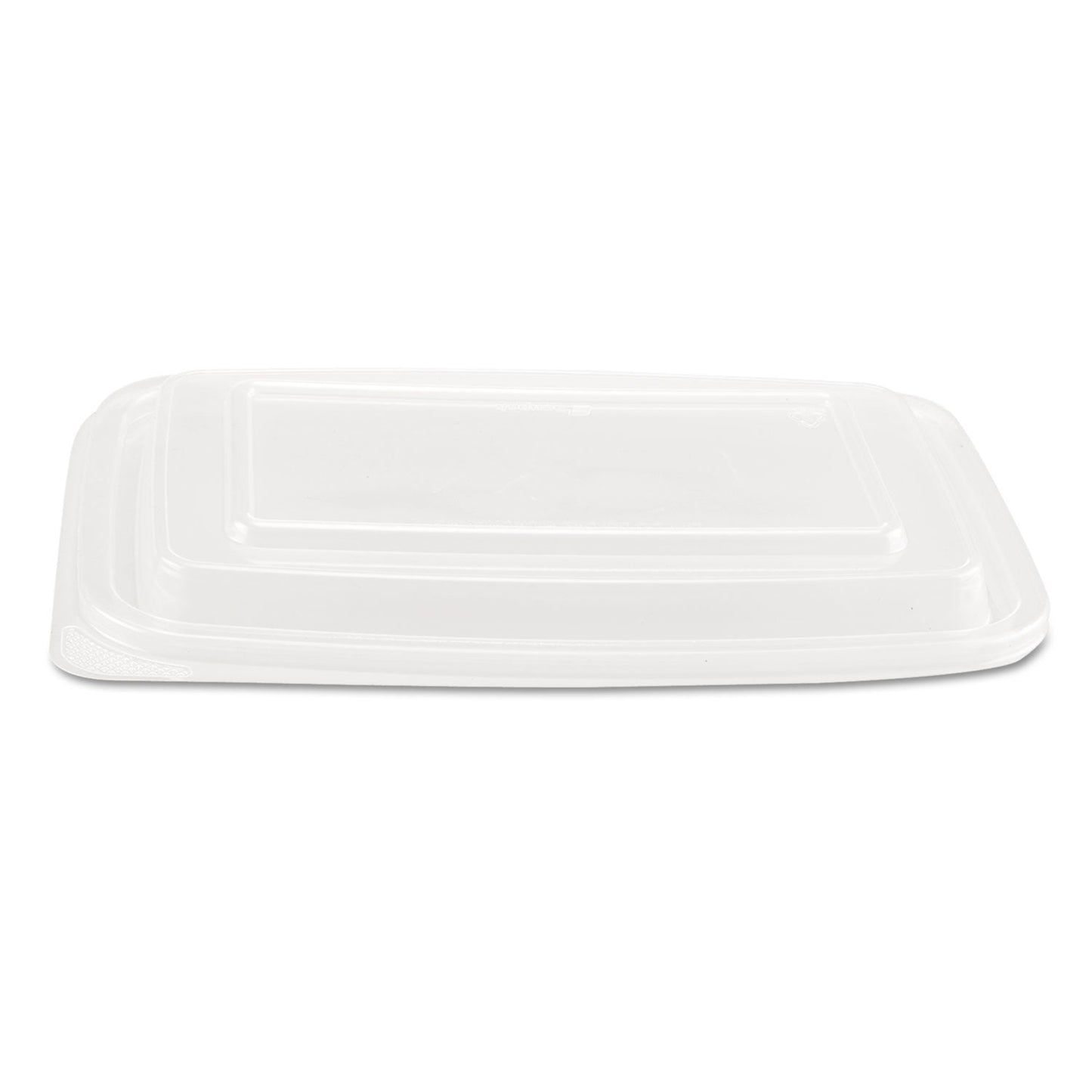 Genpak Microwave Safe Container Lid, Fits 24-32 oz, Rectangular, Clear, Plastic, 75/Bag, 4 Bags/Carton