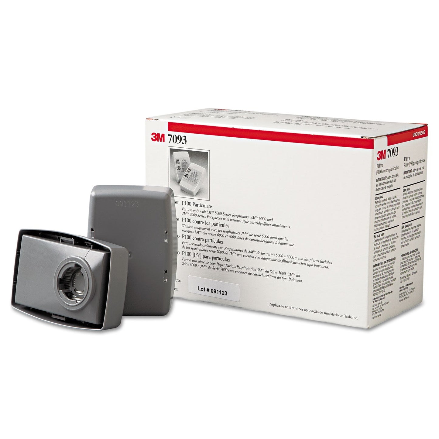 3M Particulate Filter 7093, P100, 12/Box
