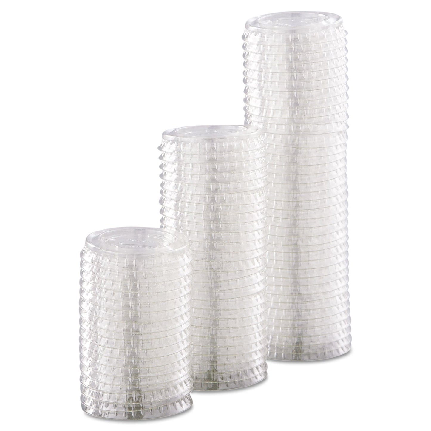 Dart Portion/Souffle Cup Lids, Fits 0.5 oz to 1 oz Cups, PET, Clear, 125 Pack, 20 Packs/Carton