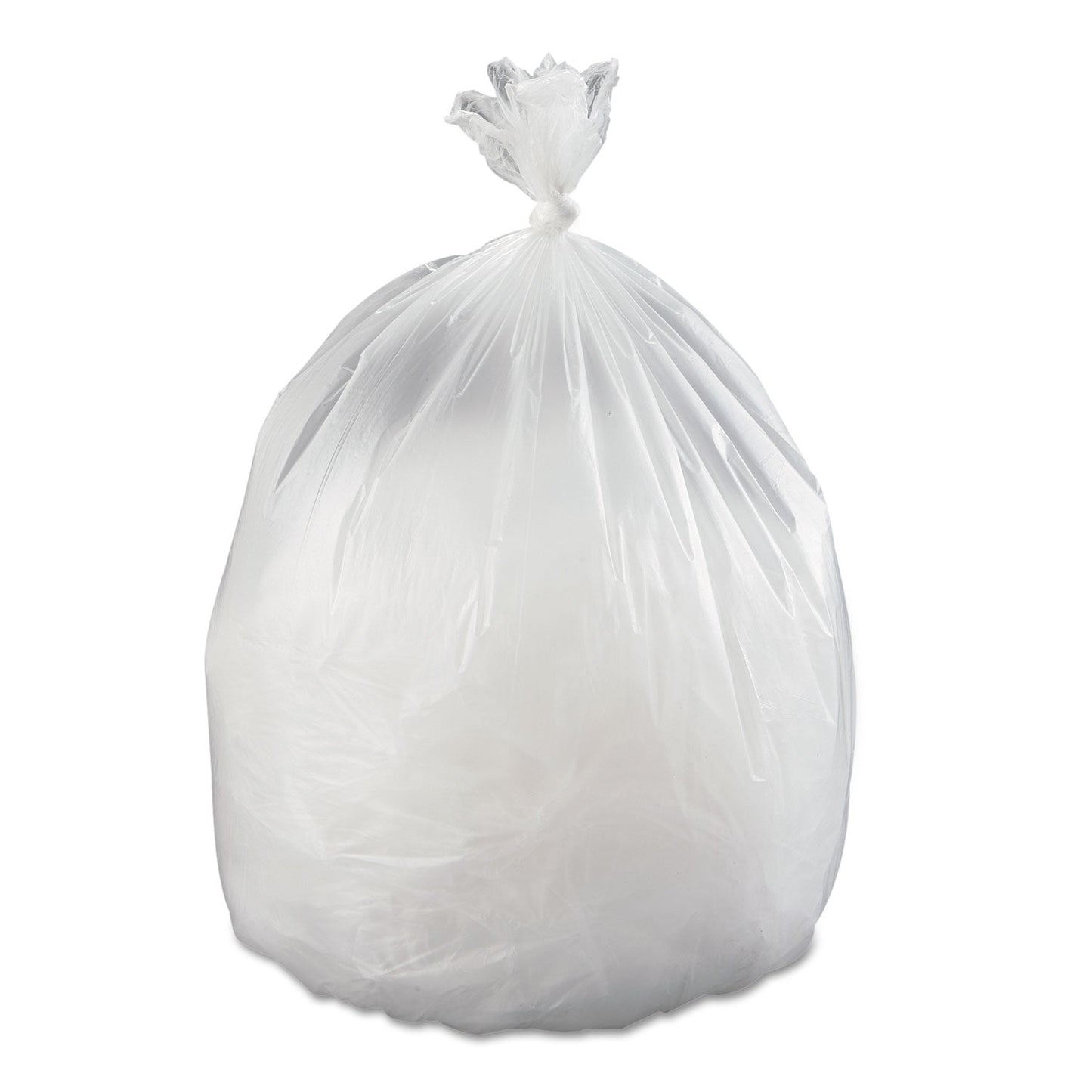 Inteplast Group High-Density Interleaved Commercial Can Liners, 60 gal, 14 microns, 38" x 60", Clear, 200/Carton