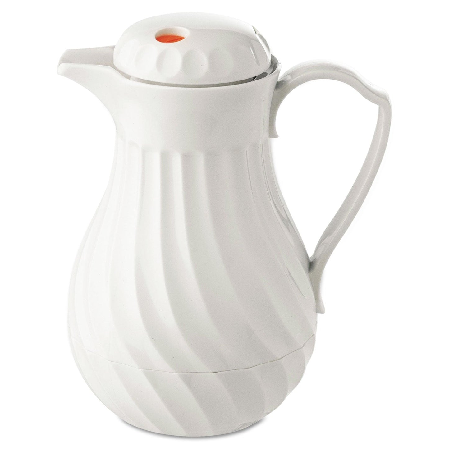Hormel Poly Lined Carafe, Swirl Design, 40 oz, White