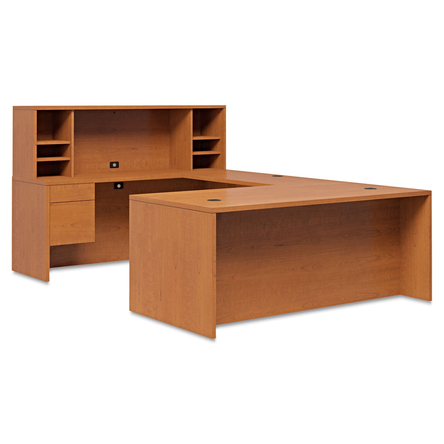 HON 10500 Series "L" Workstation Right Pedestal Desk with 3/4 Height Pedestal, 72" x 36" x 29.5", Harvest