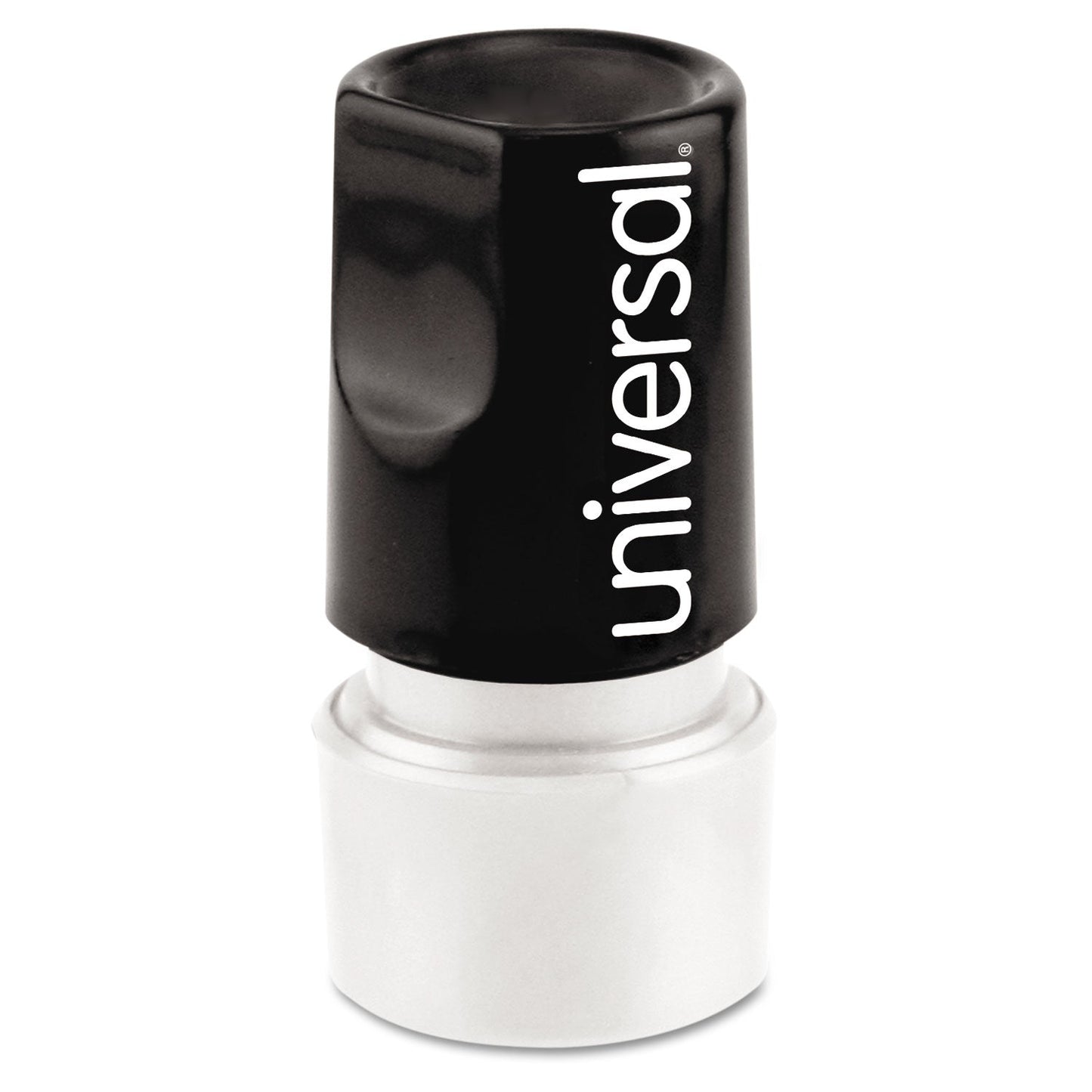 Universal Round Message Stamp, CHECK MARK, Pre-Inked/Re-Inkable, Red