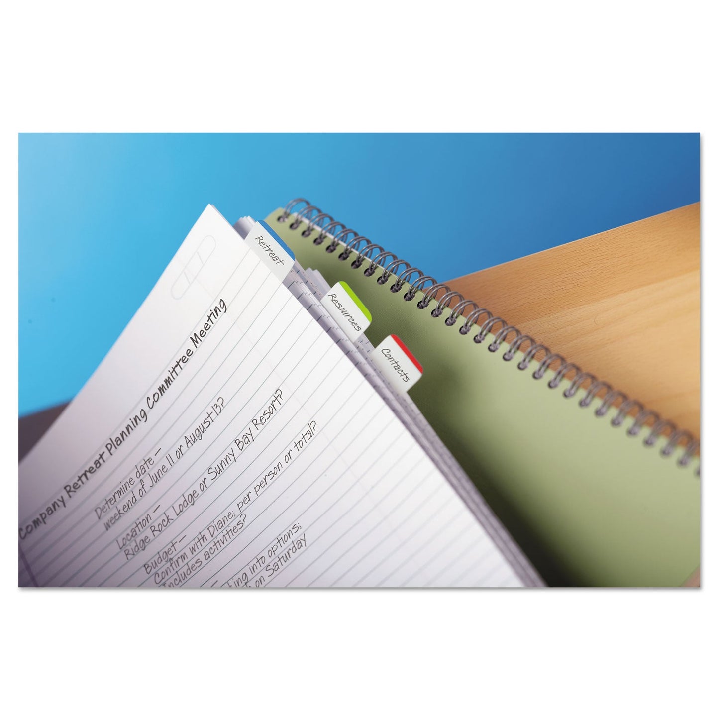 Post-it 1" Lined Tabs, 1/5-Cut, Lined, Assorted Colors, 1" Wide, 66/Pack