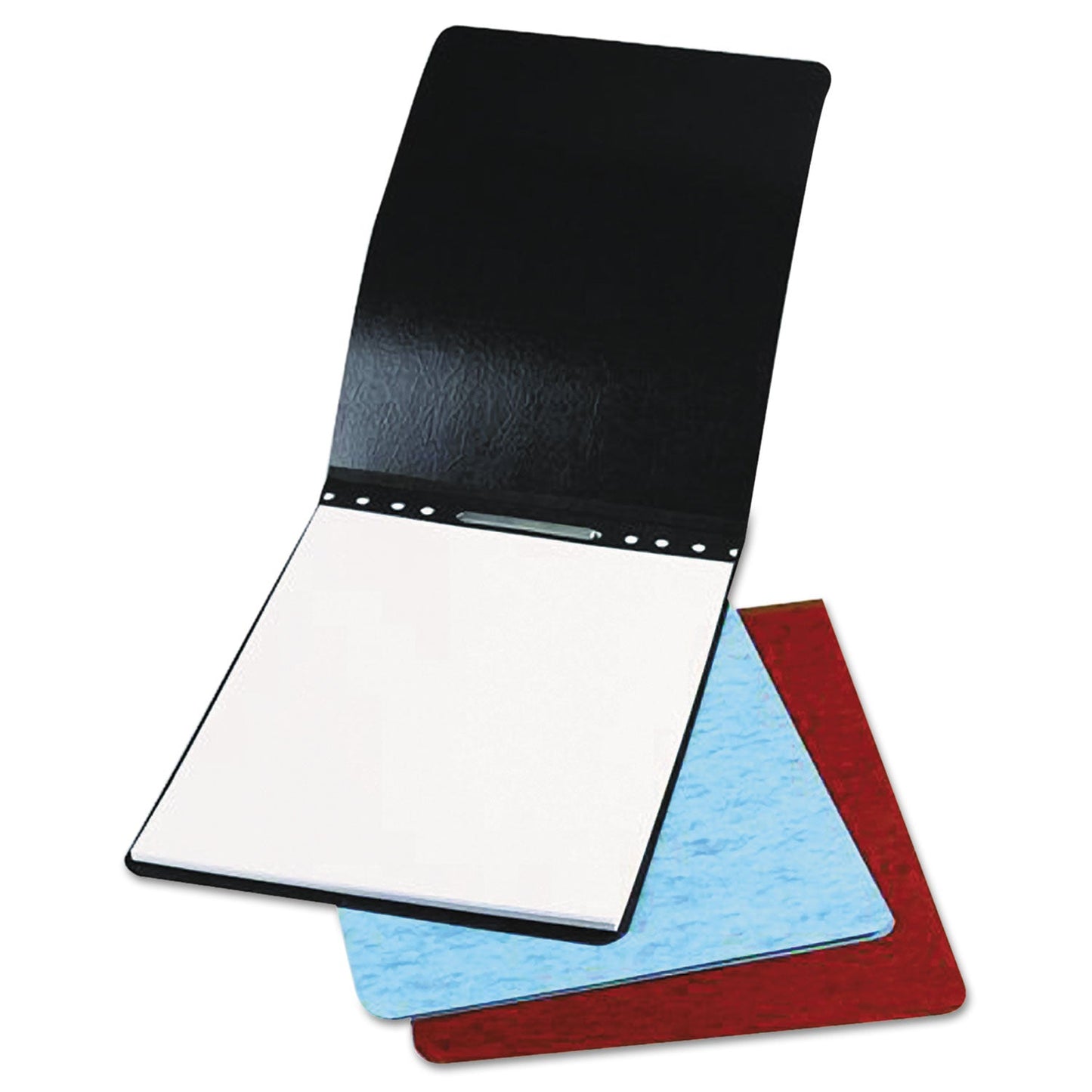 ACCO PRESSTEX Report Cover with Tyvek Reinforced Hinge, Top Bound, Two-Piece Prong Fastener, 2" Capacity, 11 x 14, Red/Red