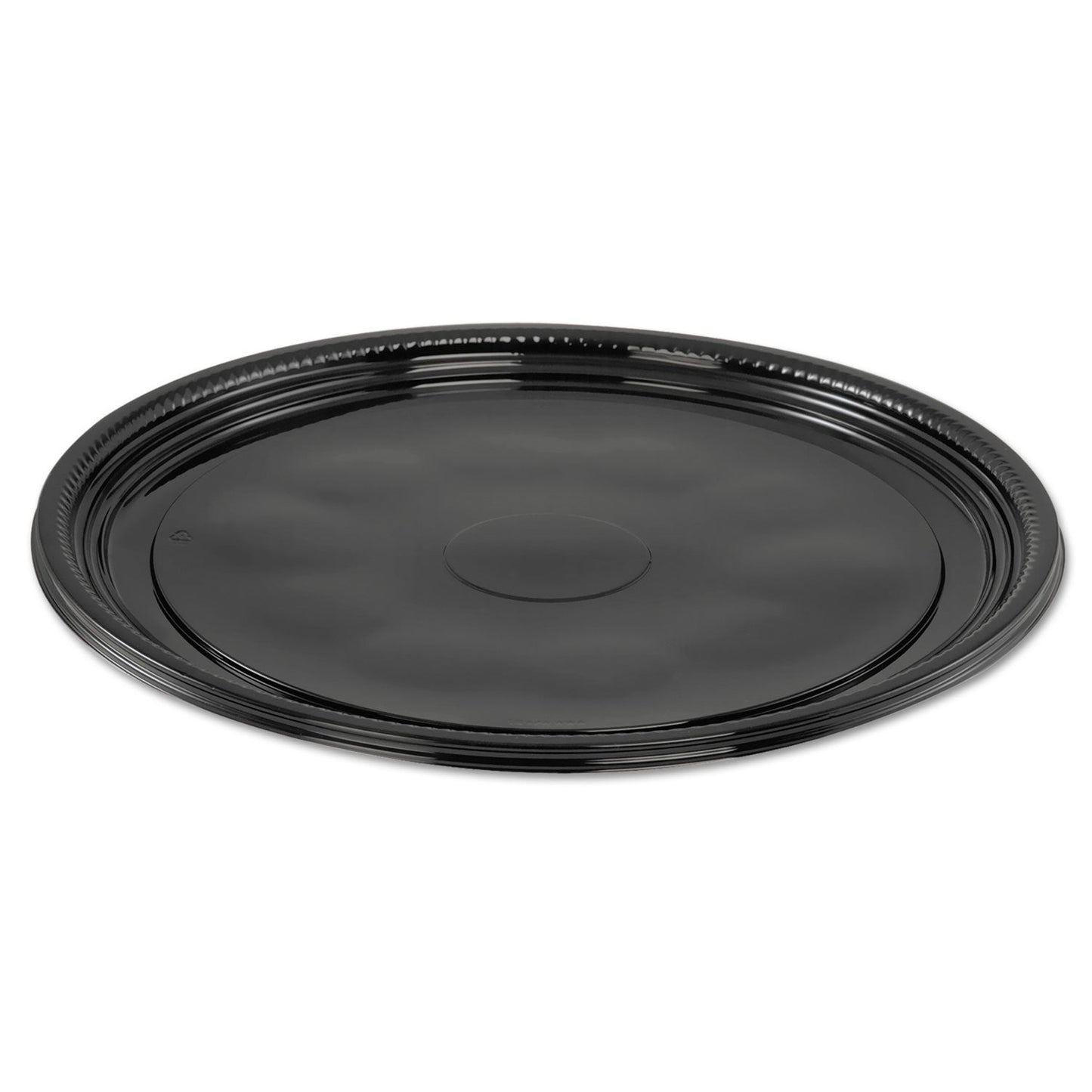 WNA Caterline Casuals Thermoformed Platters, 12" Diameter, Black. Plastic, 25/Carton