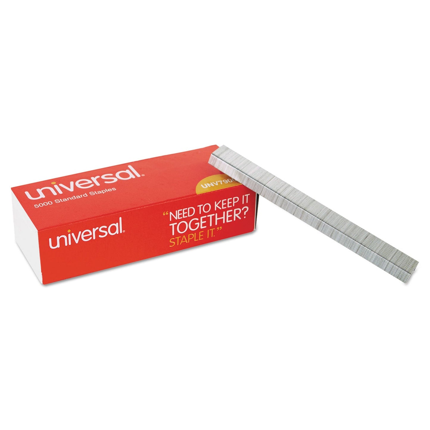 Universal Standard Chisel Point Staples, 0.25" Leg, 0.5" Crown, Steel, 5,000/Box