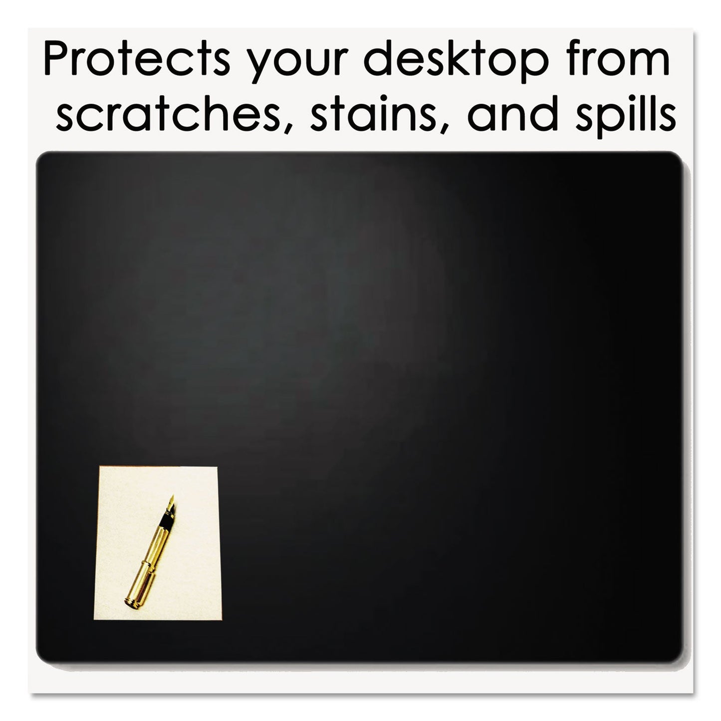 Artistic Leather Desk Pad with Coaster, 19 x 24, Black