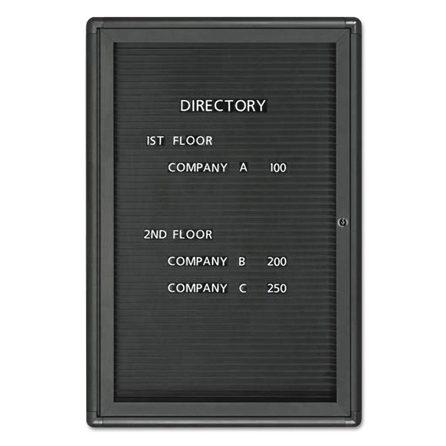 Quartet Enclosed Magnetic Directory, 24 x 36, Black Surface, Graphite Aluminum Frame