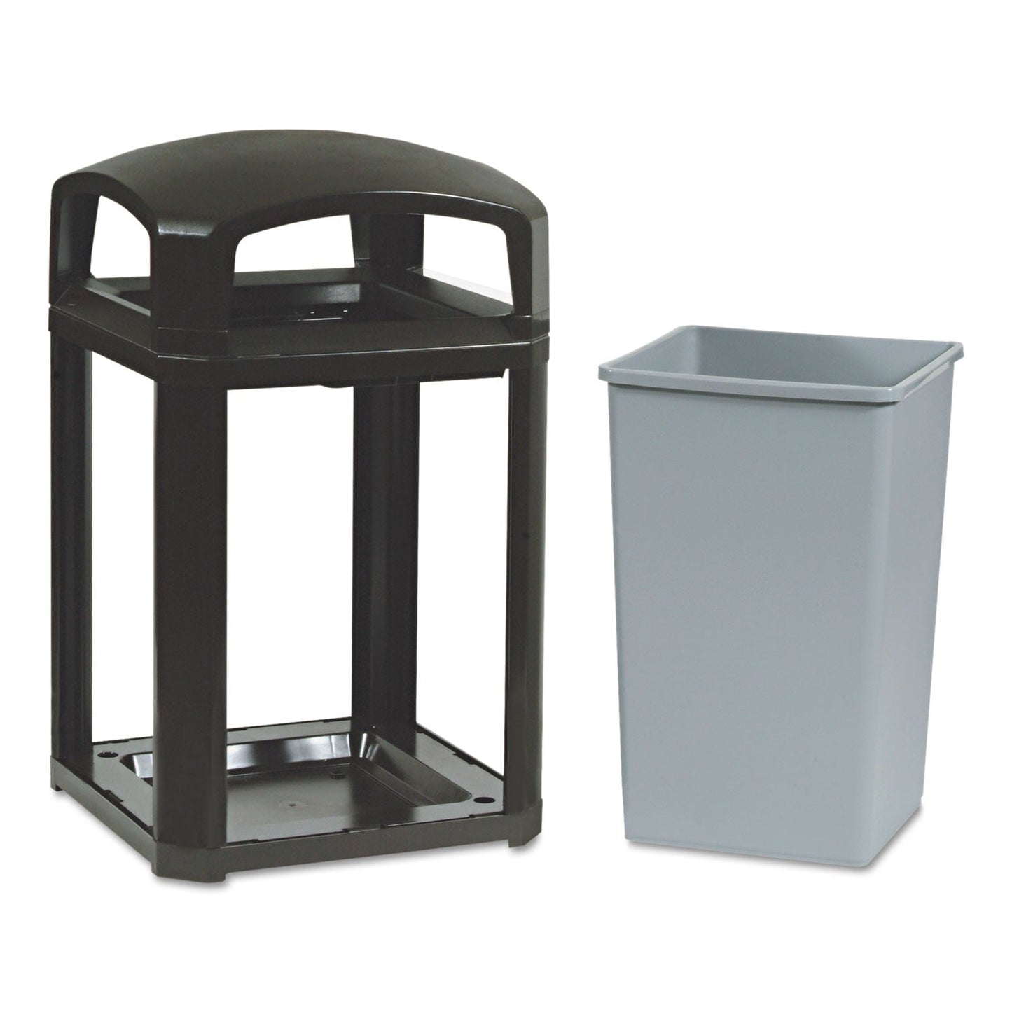 Rubbermaid Landmark Series Classic Dome Top Container, Plastic, 35 gal, Sable