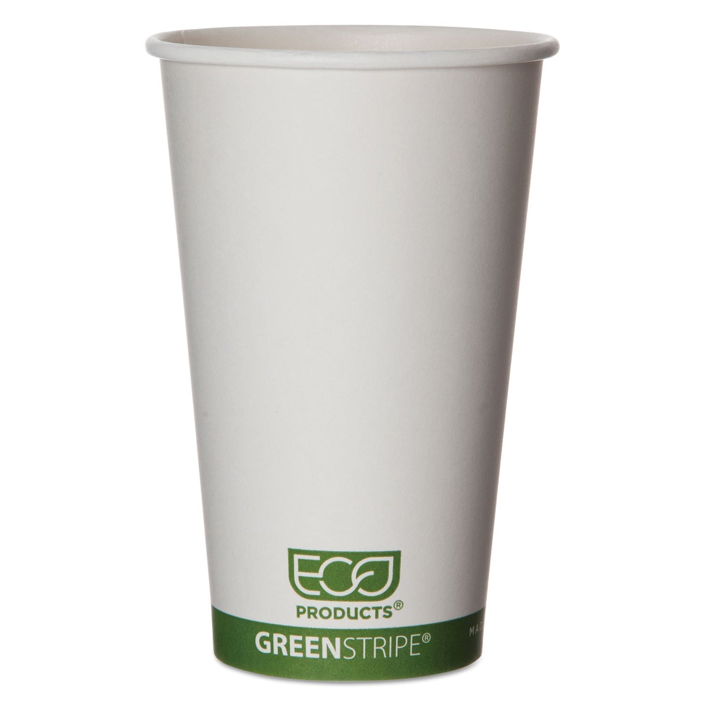 Eco-Products GreenStripe Renewable and Compostable Hot Cups, 16 oz, 50/Pack, 20 Packs/Carton