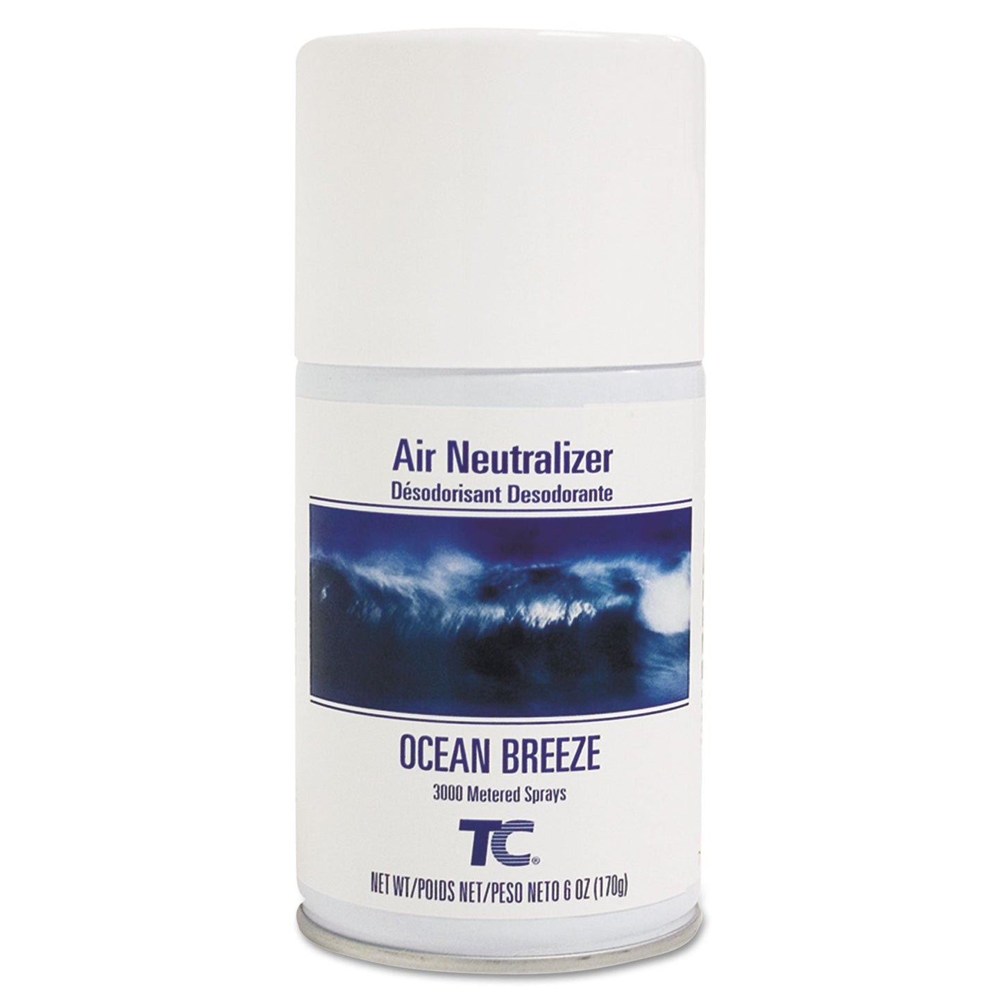Rubbermaid TC Standard Aerosol Refill, Ocean Breeze, 6 oz Aerosol Spray, 12/Carton