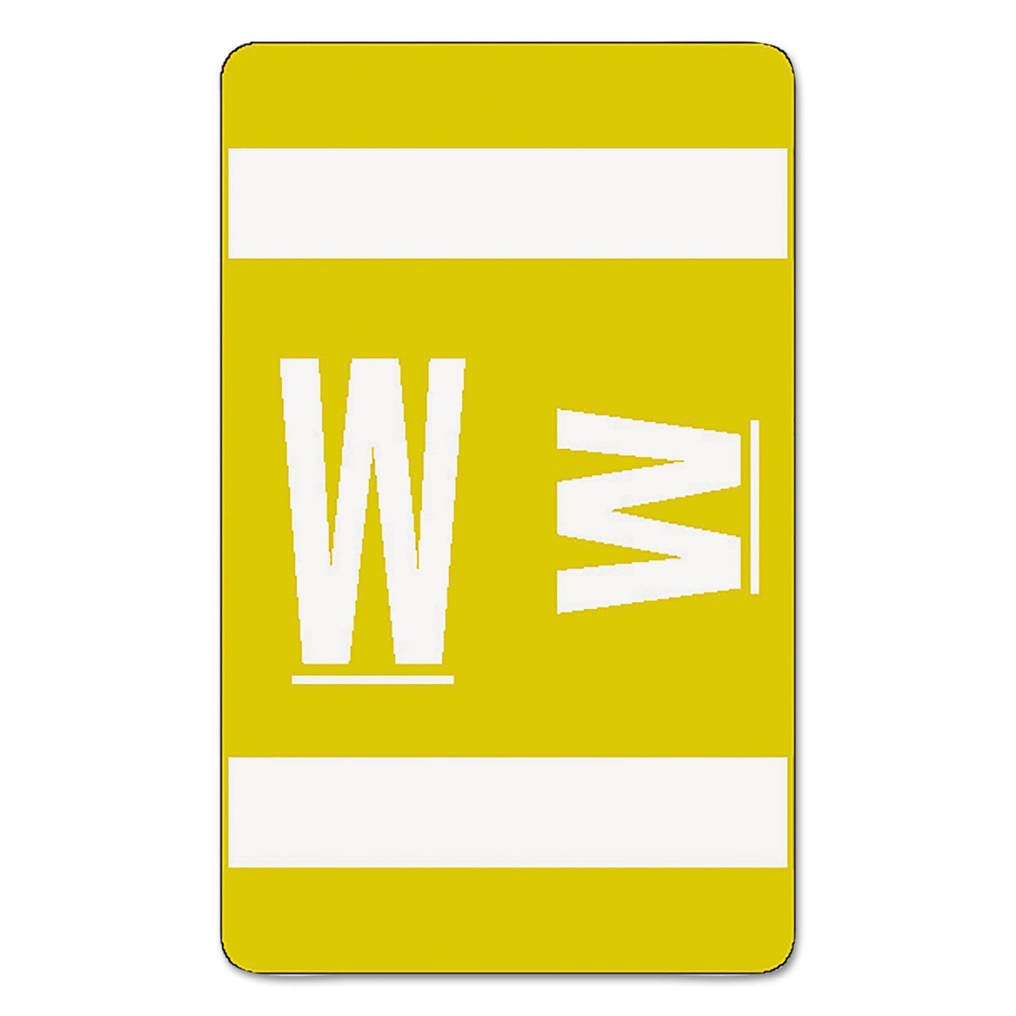 Smead AlphaZ Color-Coded Second Letter Alphabetical Labels, W, 1 x 1.63, Yellow, 10/Sheet, 10 Sheets/Pack