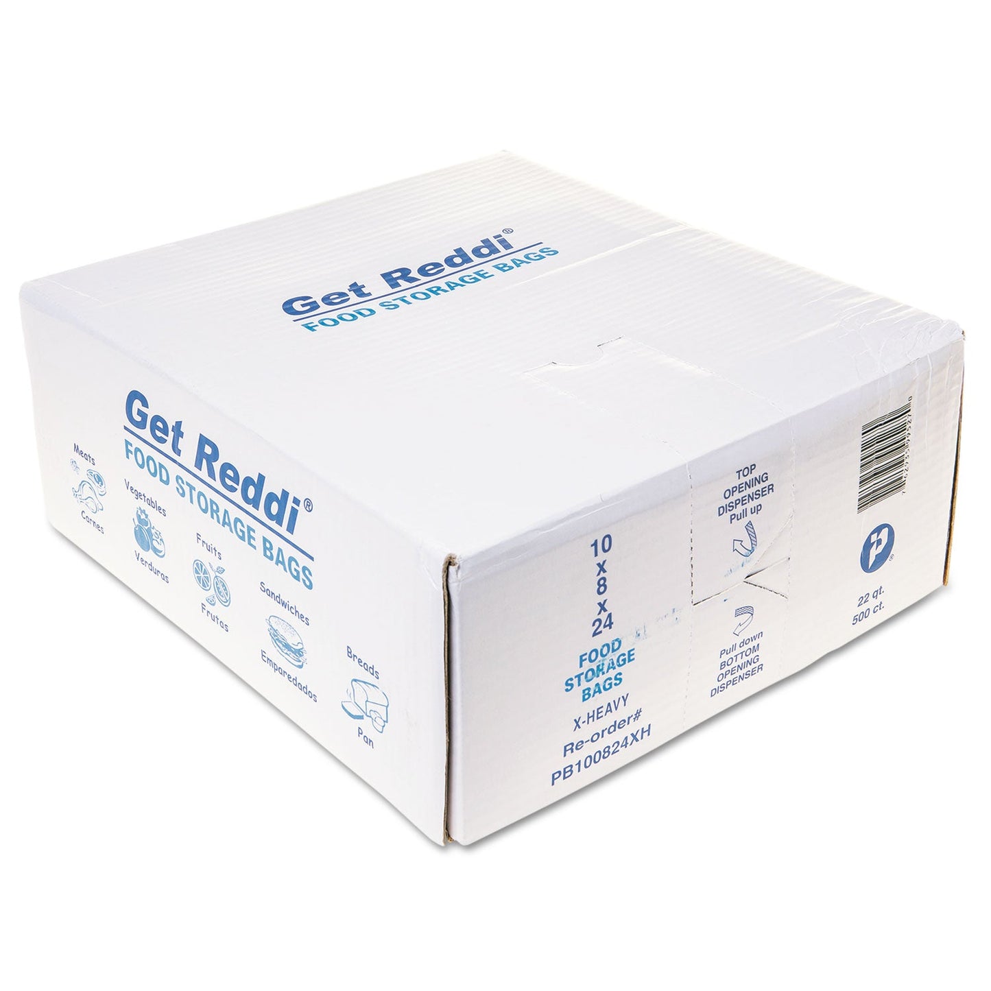 Inteplast Group Food Bags, 22 qt, 1.2 mil, 10" x 24", Clear, 500/Carton