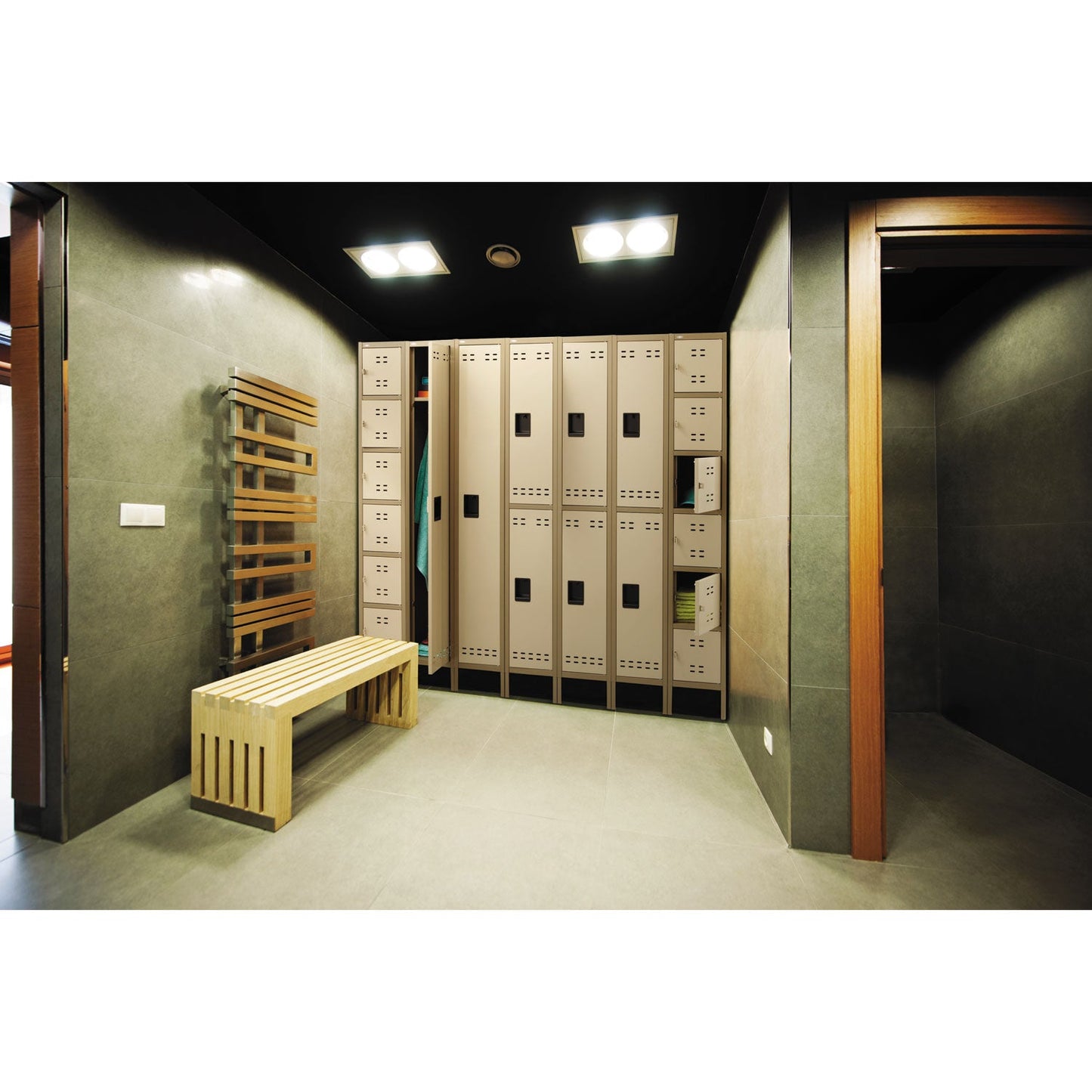 Safco Box Locker, 12w x 18d x 78h, Two-Tone Tan