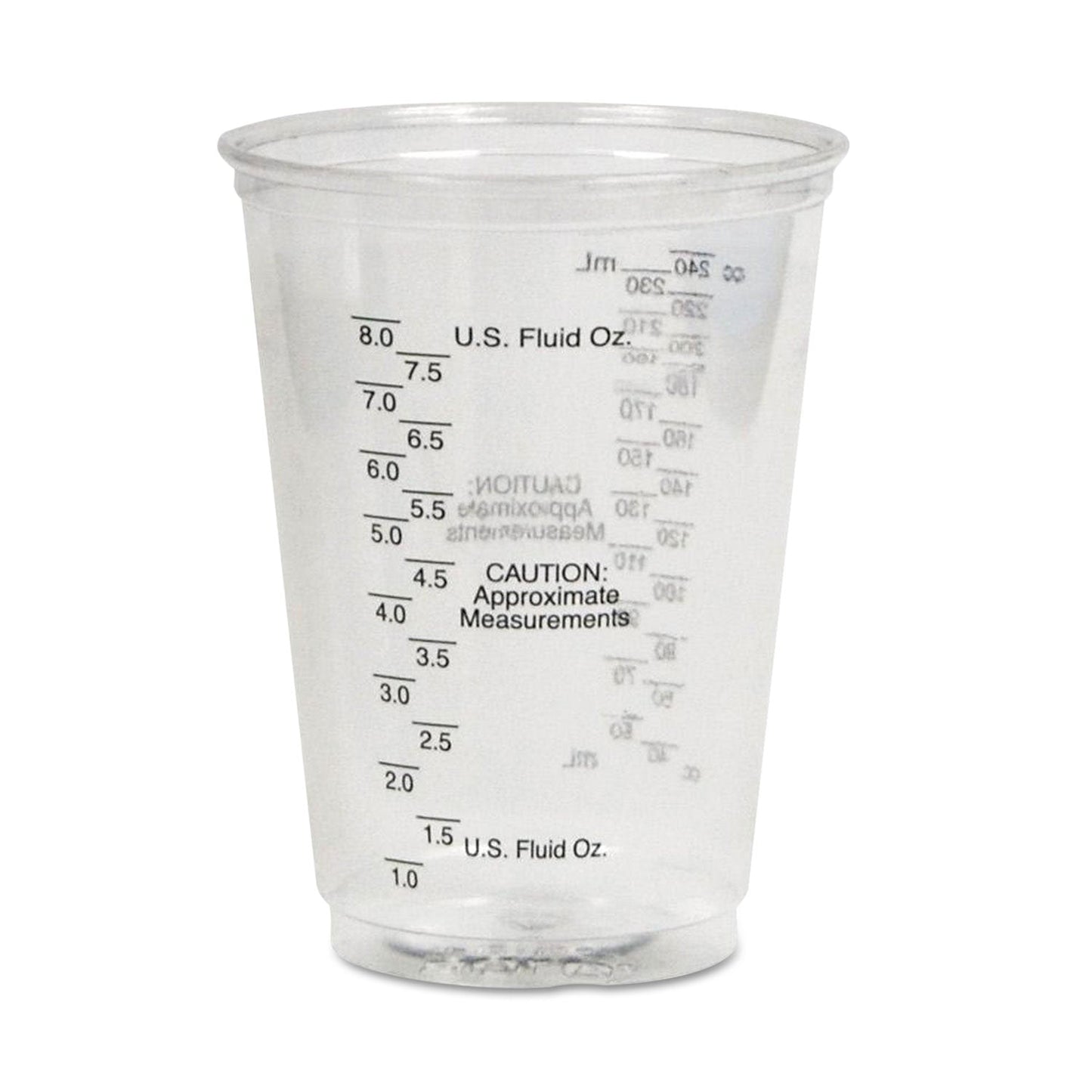 Dart Plastic Medical and Dental Cups, 10 oz, Clear, Graduated, 50/Bag, 20 Bags/Carton