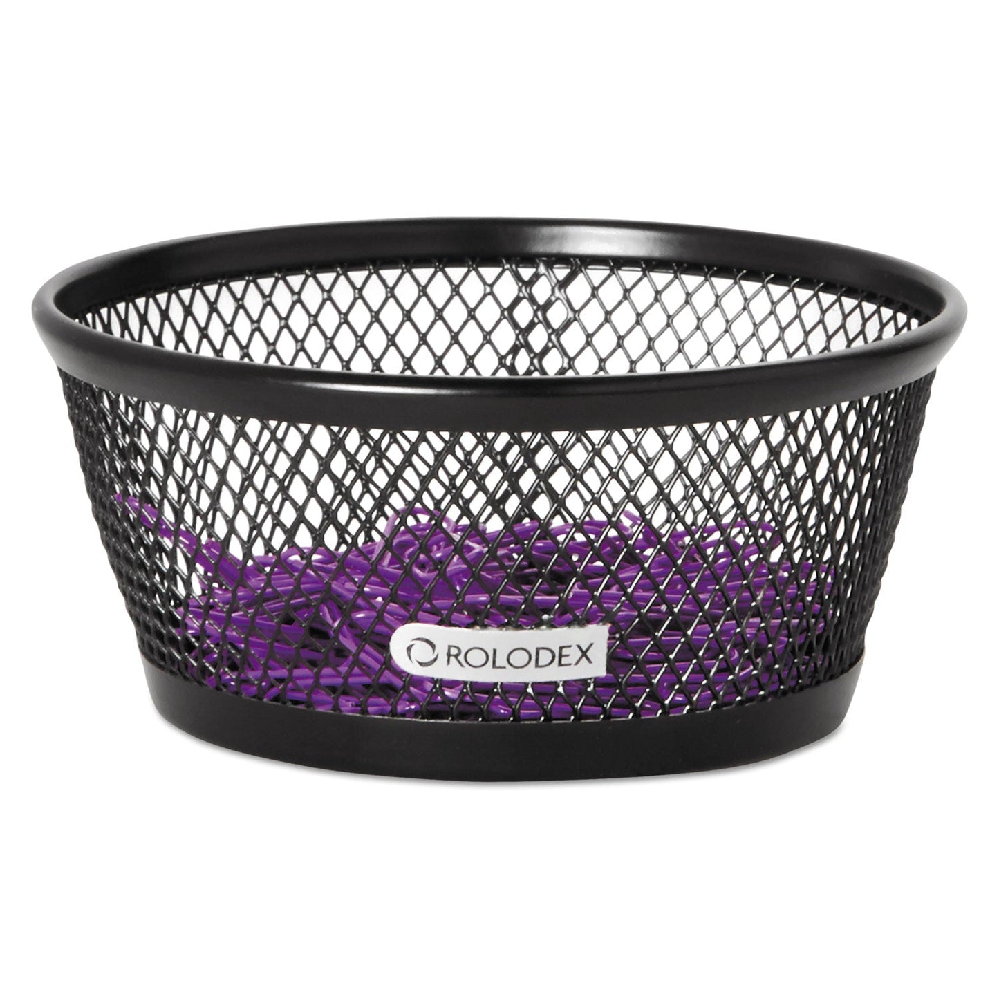 Rolodex Mesh Jumbo Nestable Paper Clip Dish, Wire Mesh, 4.3" Diameter x 2"h, Black