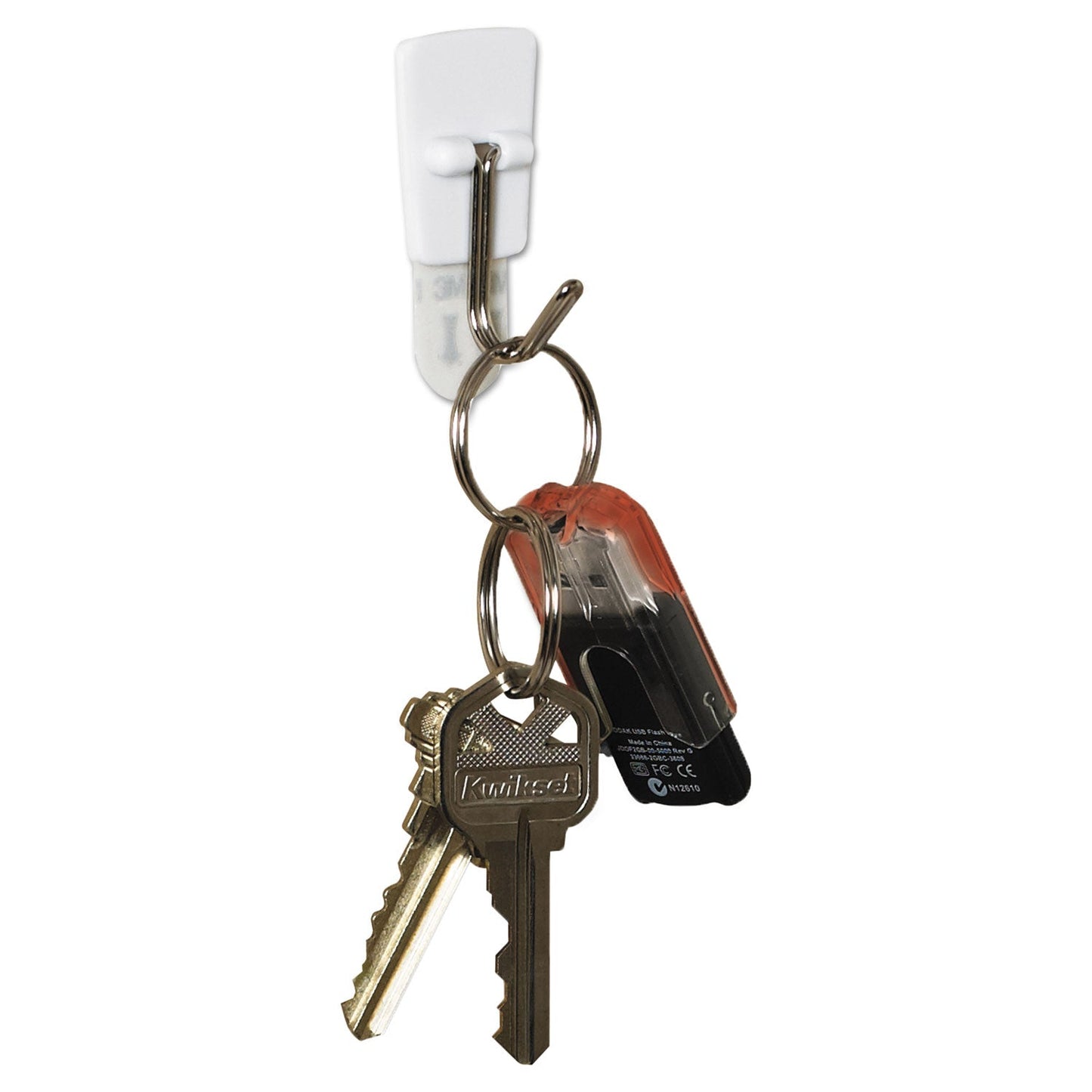 Command General Purpose Wire Hooks, Small, 0.5 lb Cap, White, 3 Hooks and 6 Strips/Pack