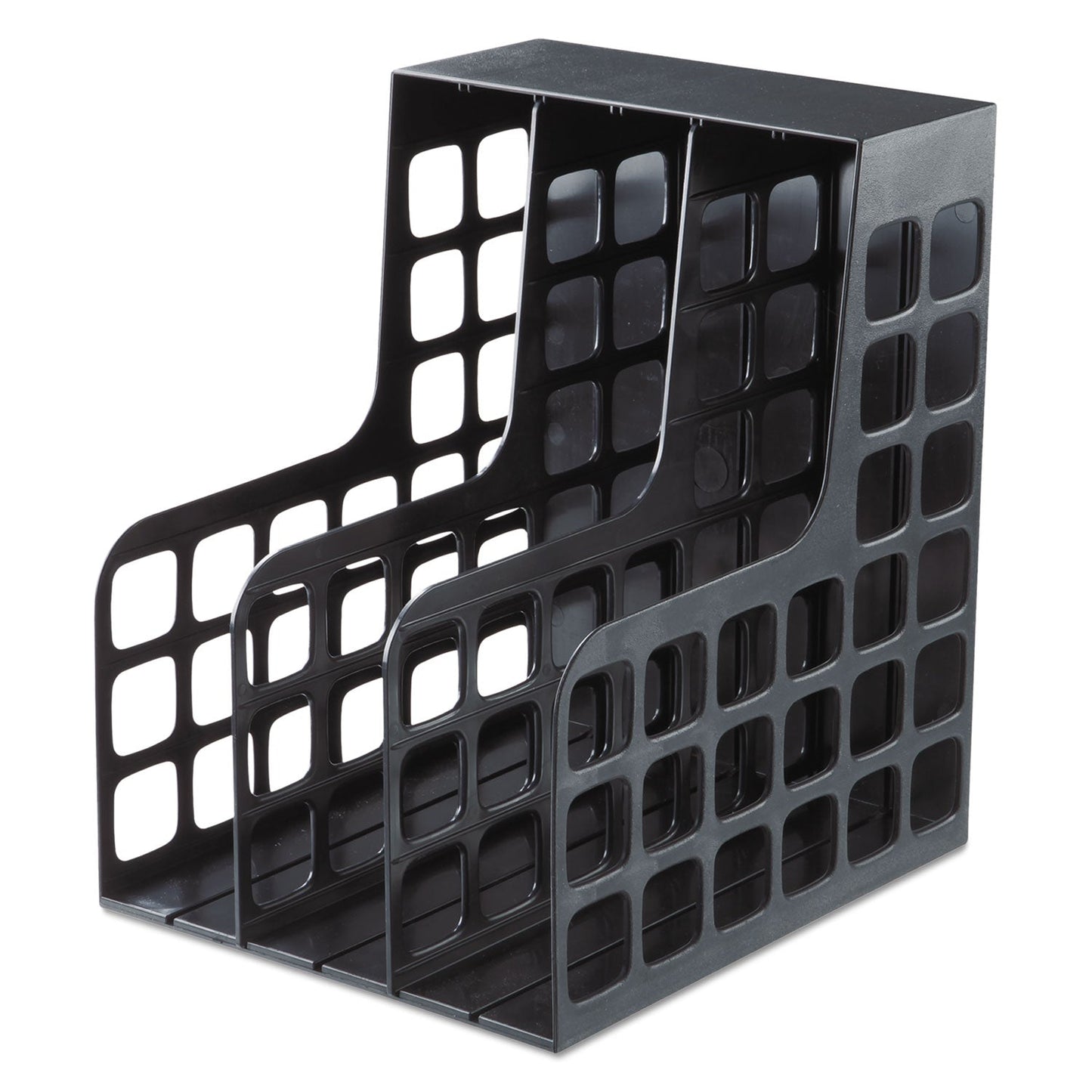 Pendaflex Plastic Magazine File, Two Snap-In Dividers, 9 x 10.63 x 12, Black