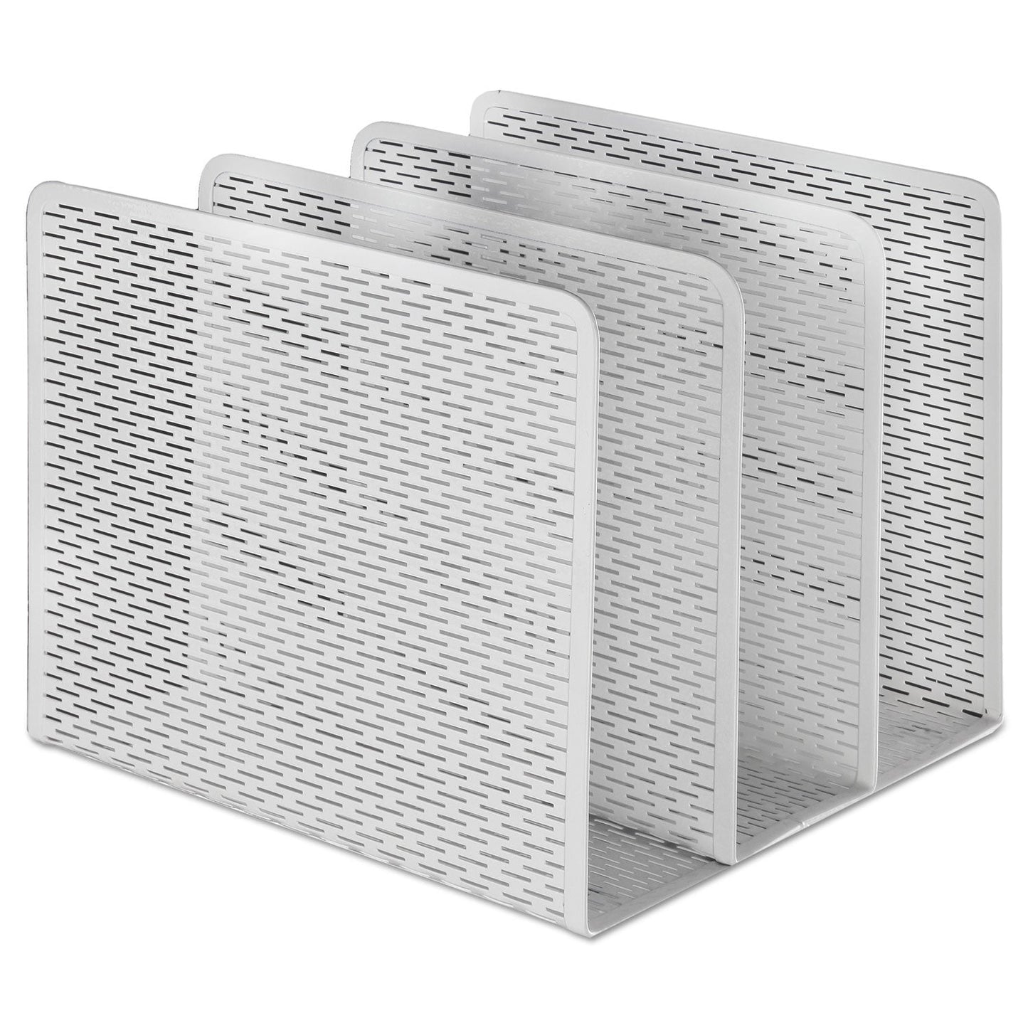 Artistic Urban Collection Punched Metal File Sorter, 3 Sections, Letter Size Files, 8" x 8" x 7.25", White