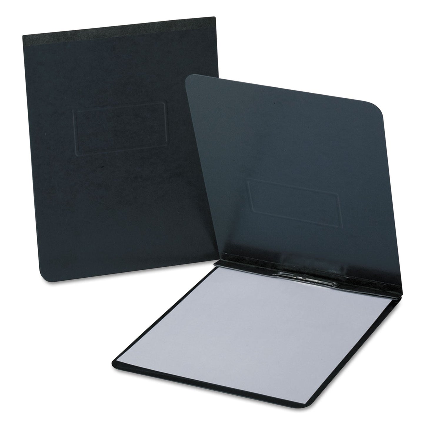 Oxford PressGuard Report Cover with Reinforced Top Hinge, Two-Prong Metal Fastener, 2" Capacity, 8.5 x 11, Black/Black