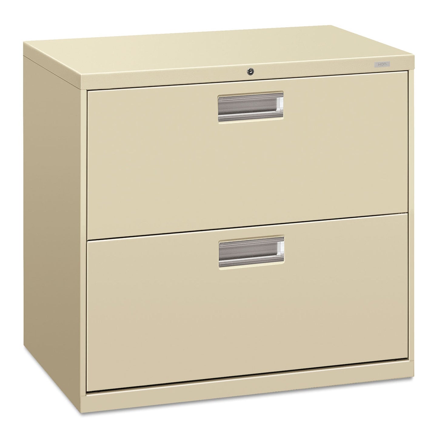 HON Brigade 600 Series Lateral File, 2 Legal/Letter-Size File Drawers, Putty, 30" x 18" x 28"