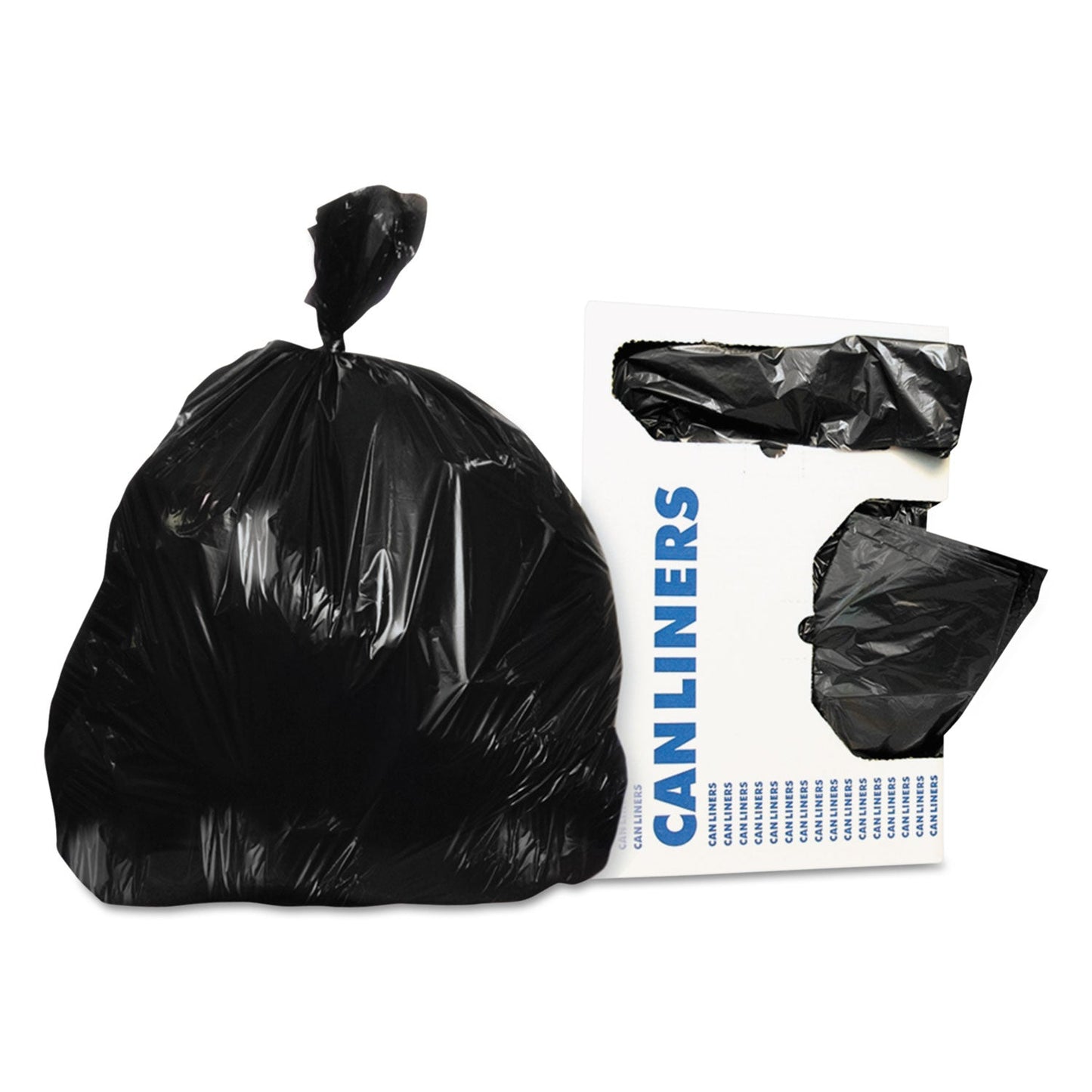 Heritage Linear Low-Density Can Liners, 56 gal, 0.9 mil, 43" x 47", Black, 100/Carton
