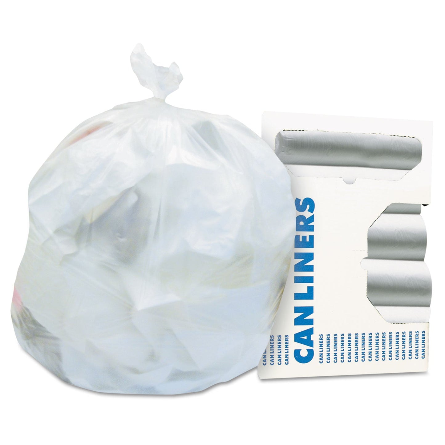 Heritage High-Density Waste Can Liners, 10 gal, 8 microns, 24" x 24", Natural, 1,000/Carton