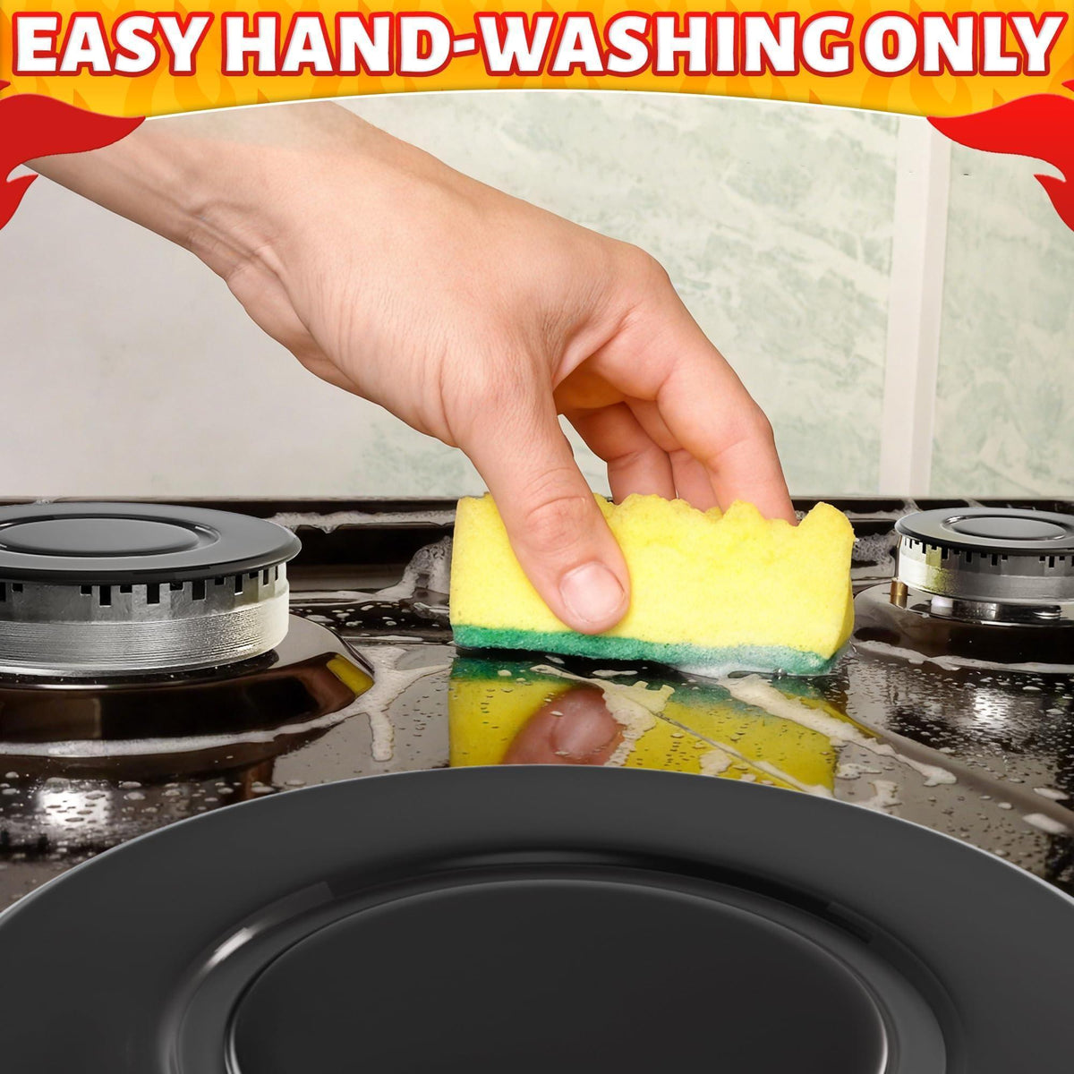 4Pcs Portable Gas Stove Burner Replacement Surface Burner Head Replacement Stove Range Gas Stove Burners Caps Black Stove Top Burner Replacement Range Burners Tops Burner Covers for Gas Stove