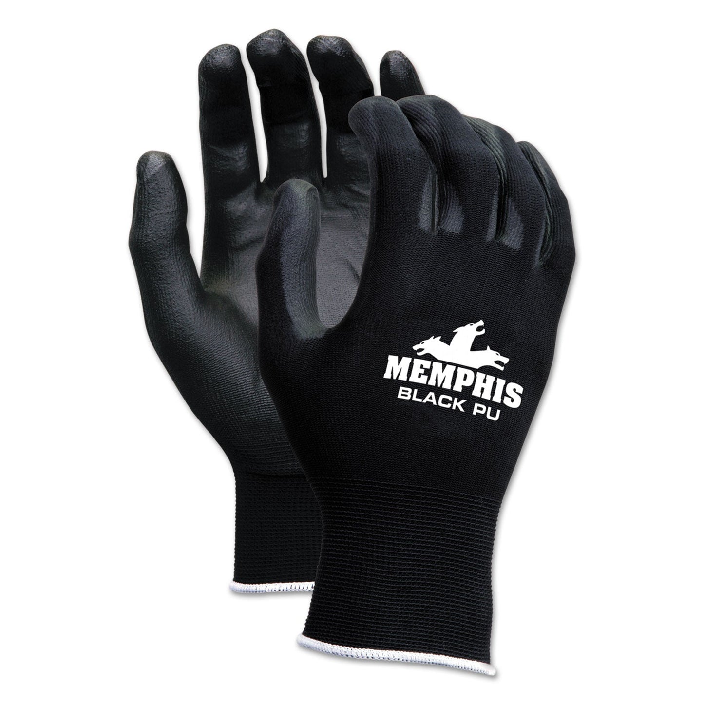 MCR Economy PU Coated Work Gloves, Black, X-Small, 1 Dozen