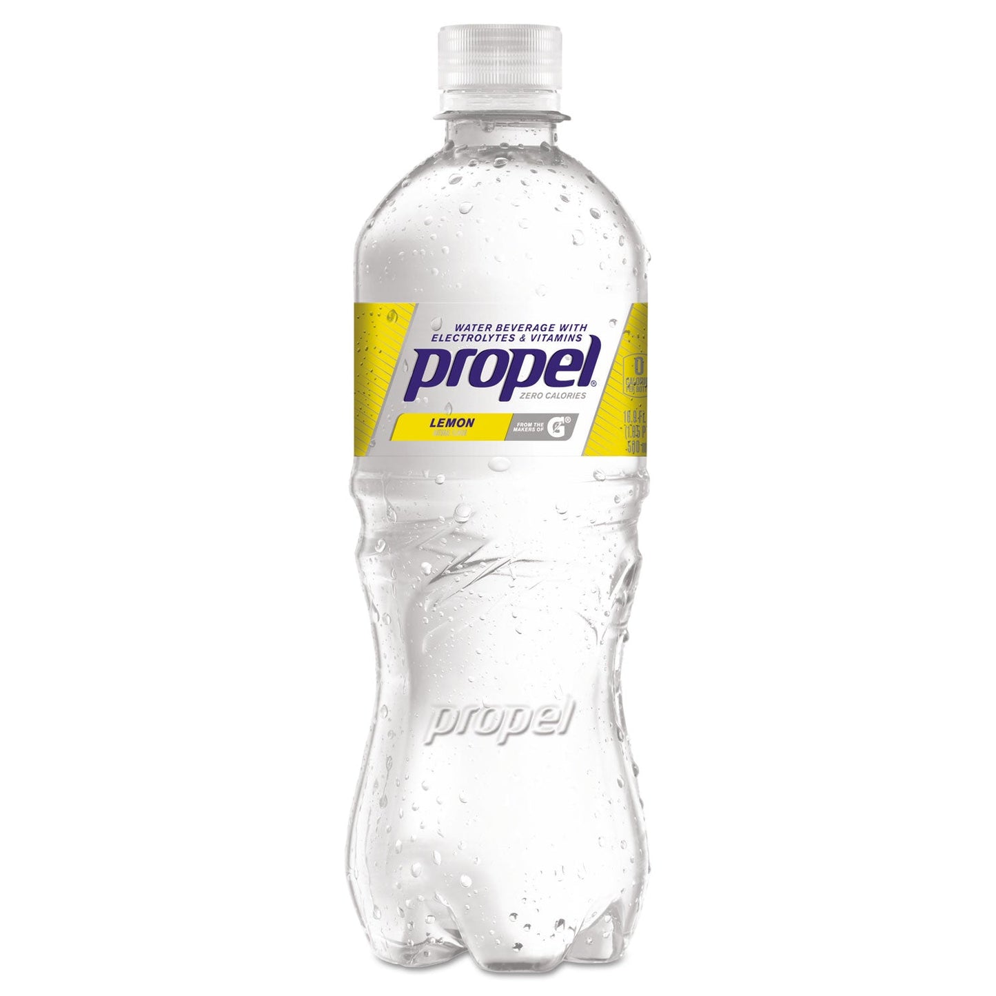 Propel Fitness Water Flavored Water, Lemon, Bottle, 500mL, 24/Carton