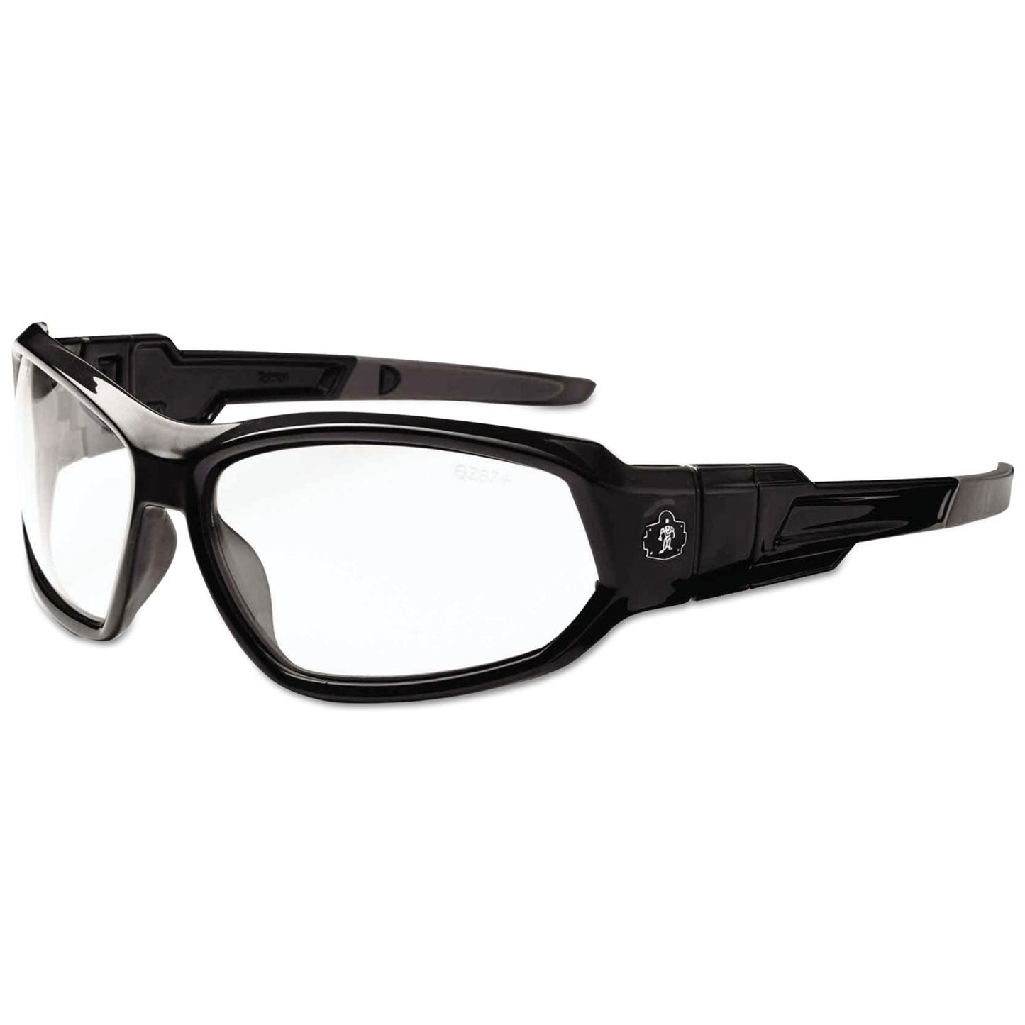 ergodyne Skullerz Loki Safety Glasses/Goggles, Black Frame/Clear Lens, Nylon/Polycarb