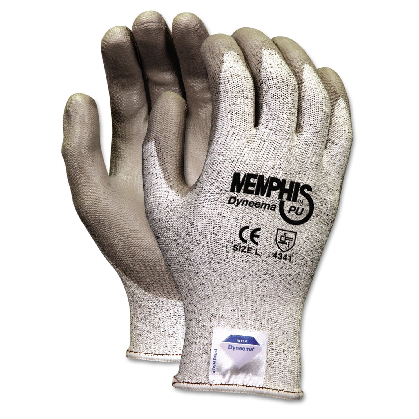 MCR Memphis Dyneema Polyurethane Gloves, Large, White/Gray, Pair