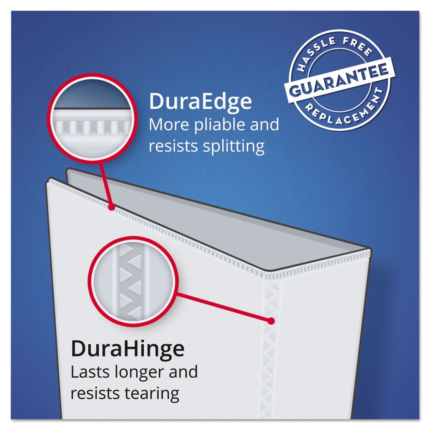 Avery Heavy-Duty Non Stick View Binder with DuraHinge and Slant Rings, 3 Rings, 1" Capacity, 11 x 8.5, Black, (5300)