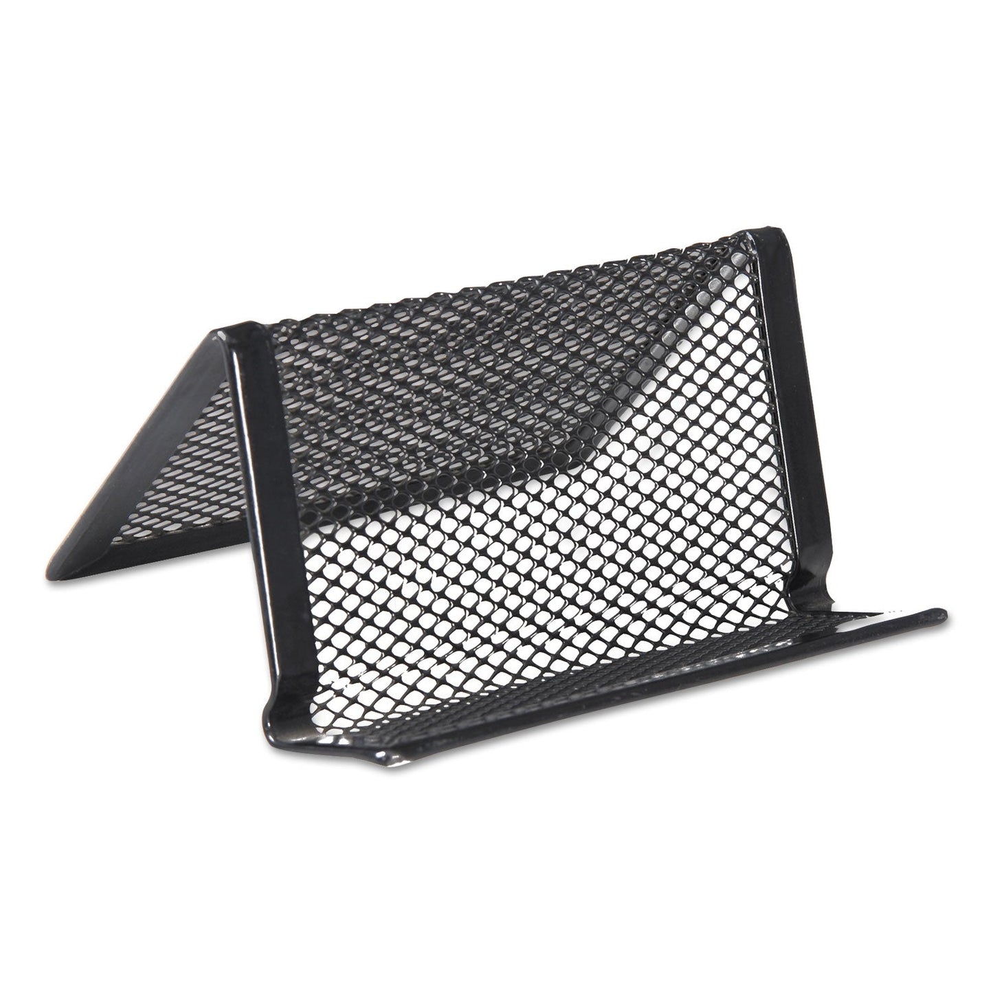 Universal Mesh Metal Business Card Holder, Holds 50 2.25 x 4 Cards, 3.78 x 3.38 x 2.13, Black