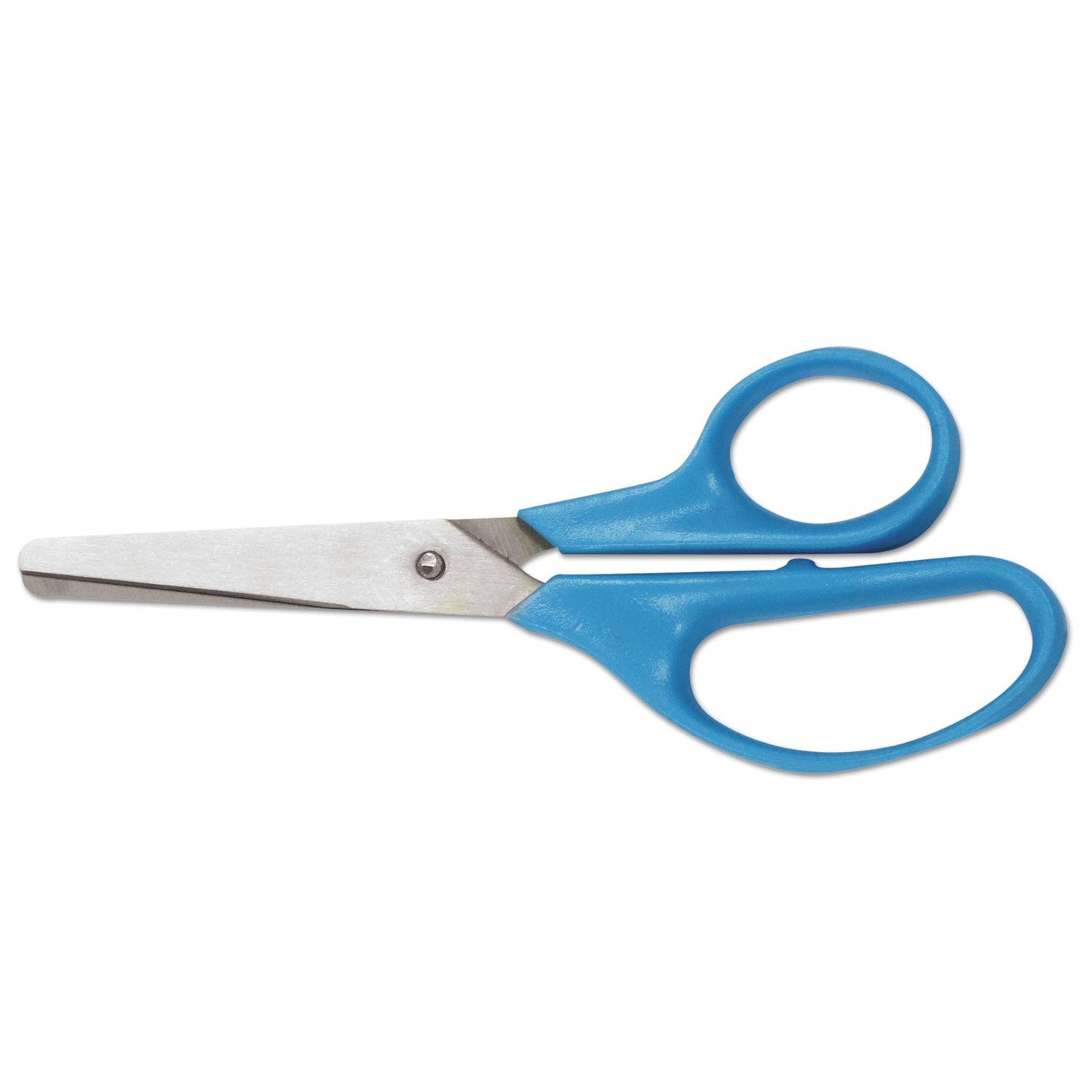 Universal Kids' Scissors, Rounded Tip, 5" Long, 1.75" Cut Length, Assorted Straight Handles, 12/Pack