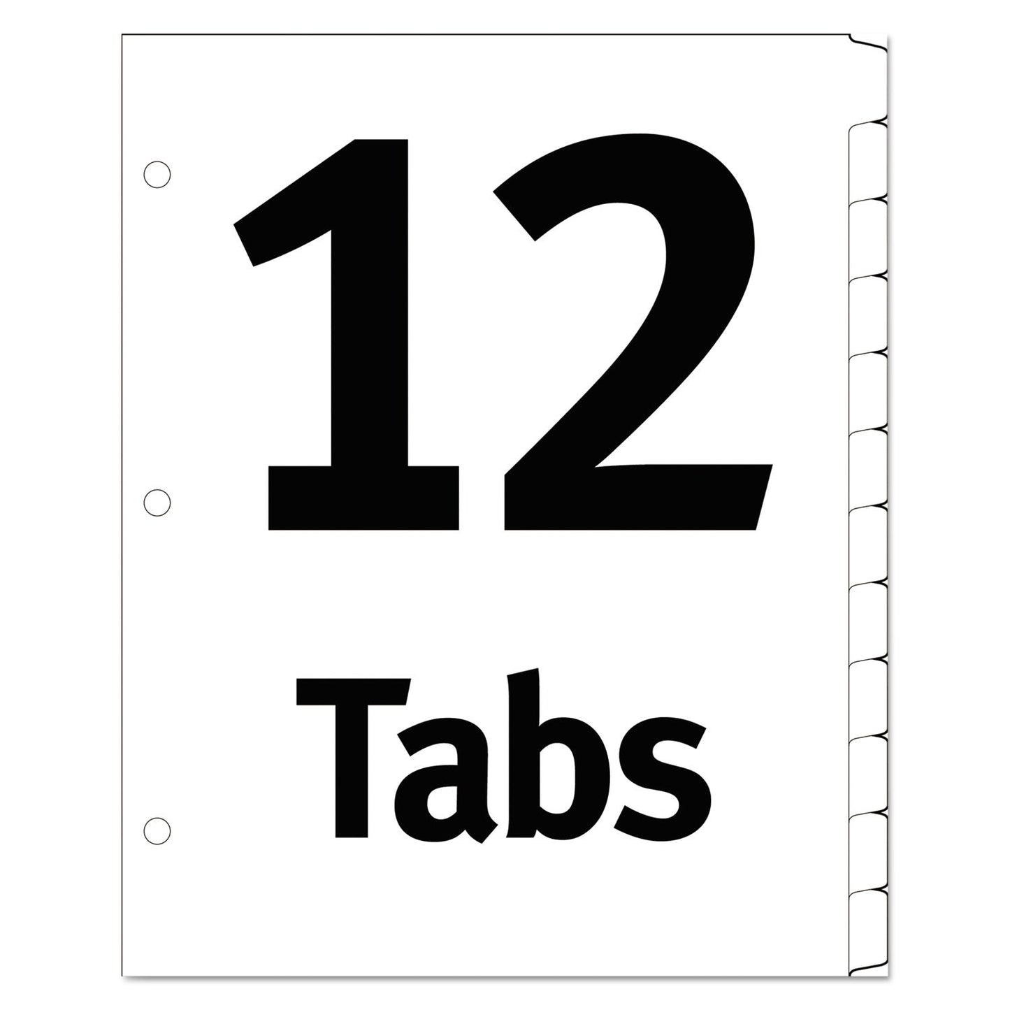 Office Essentials Table 'n Tabs Dividers, 12-Tab, Jan. to Dec., 11 x 8.5, White, White Tabs, 1 Set