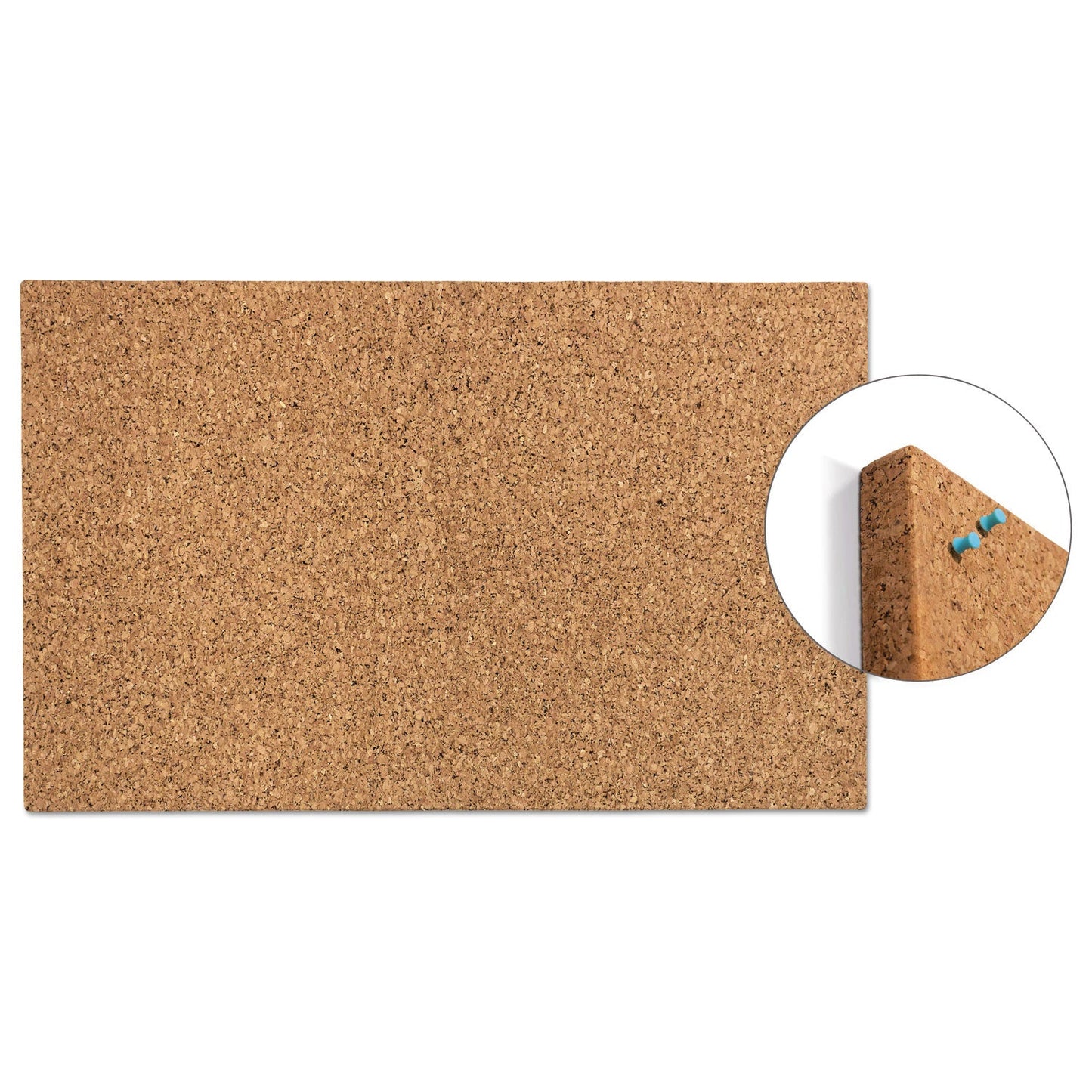 Iceberg iDesign Frameless Cork Bulletin Board, 18 x 18, Natural