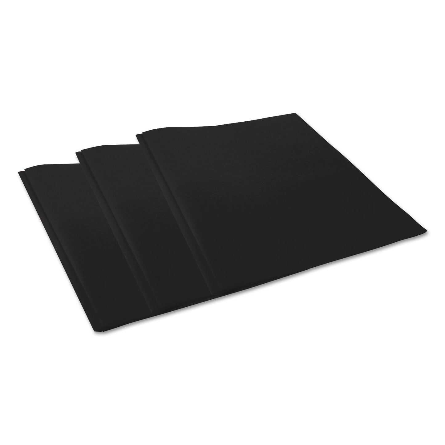 Universal Plastic Twin-Pocket Report Covers, Three-Prong Fastener, 11 x 8.5, Black/Black, 10/Pack