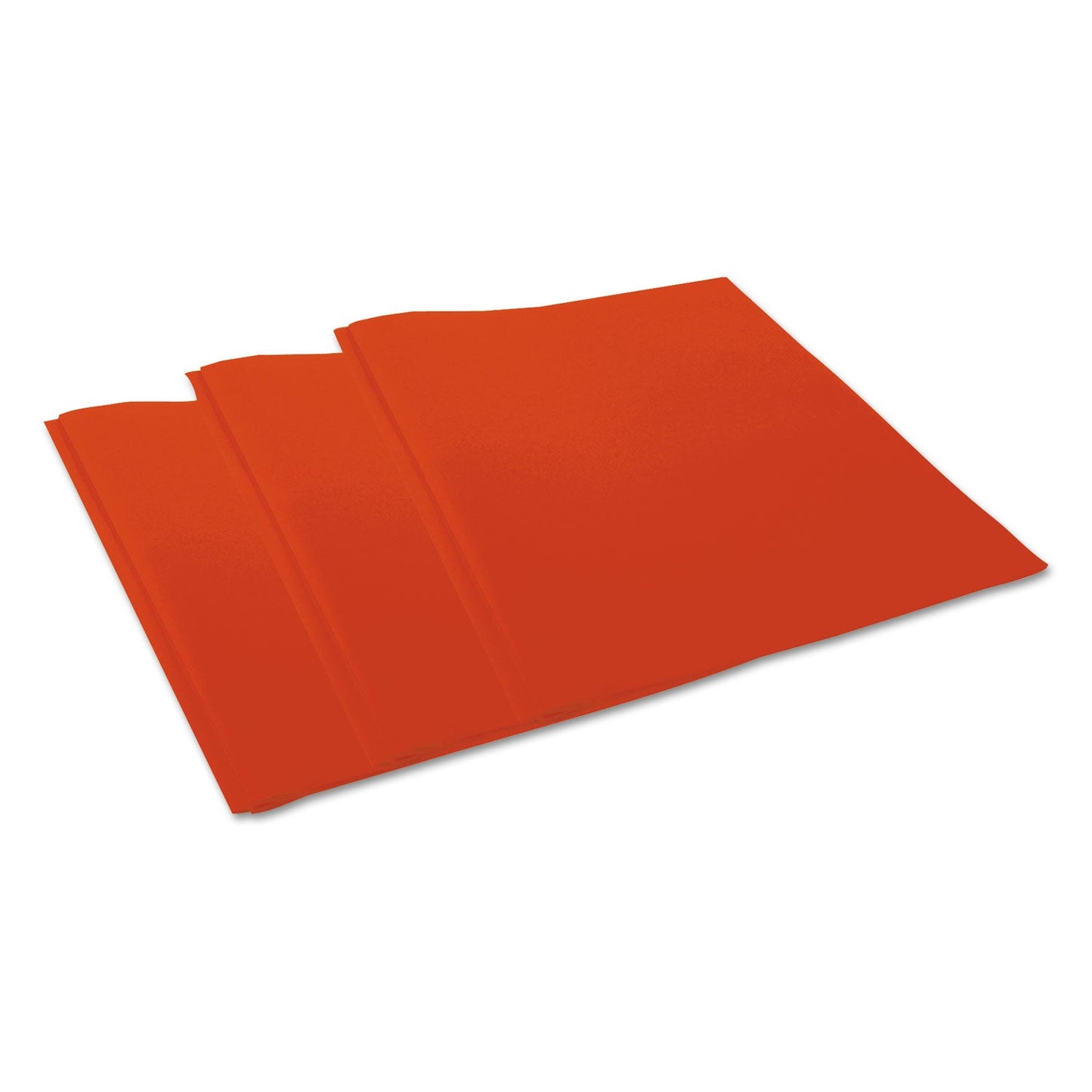 Universal Plastic Twin-Pocket Report Covers, Three-Prong Fastener, 11 x 8.5, Red/Red, 10/Pack
