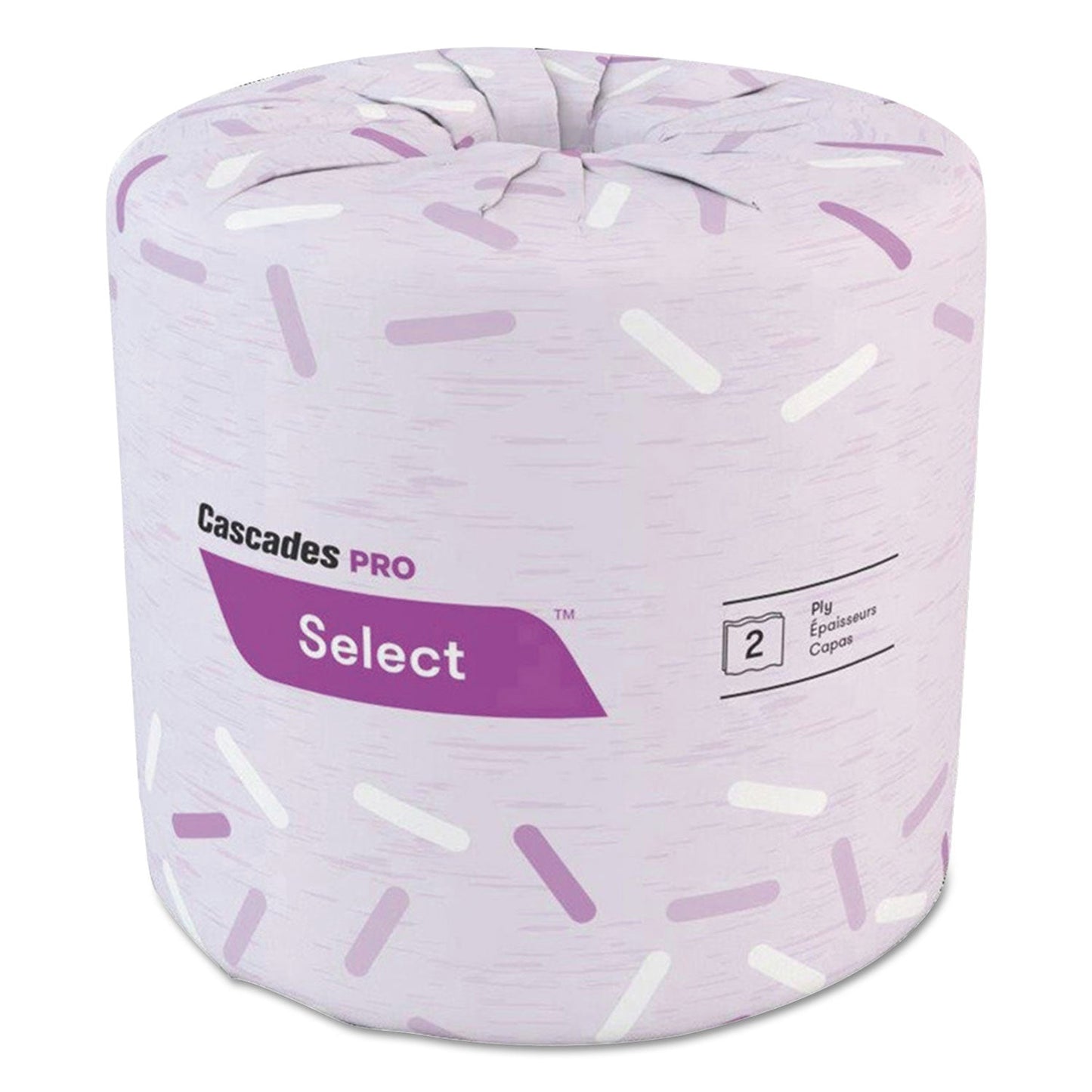 Cascades PRO Select Standard Bath Tissue, 2-Ply, White, 4.25 x 3.25, 500 Sheets/Roll, 96 Rolls/Carton