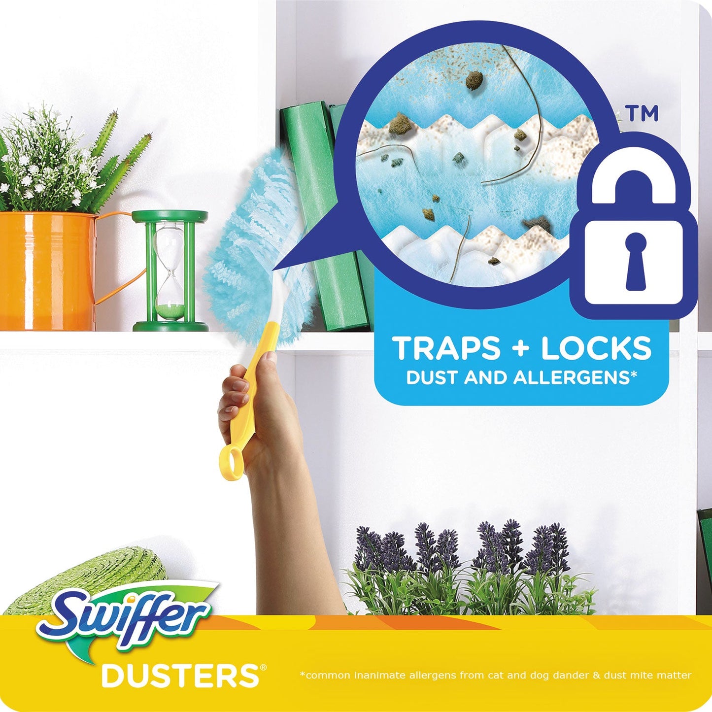 Swiffer Refill Dusters, Dust Lock Fiber, 2" x 6", Light Blue, 18/Box, 4 Boxes/Carton