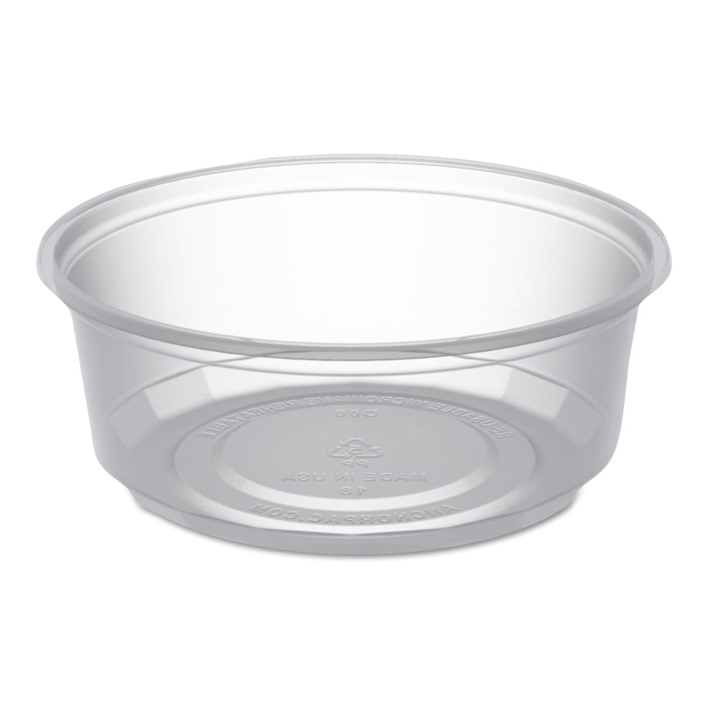 Anchor Packaging MicroLite Deli Tub, 8 oz, 4.56" Diameter x 1.72"h, Clear, Plastic, 500/Carton