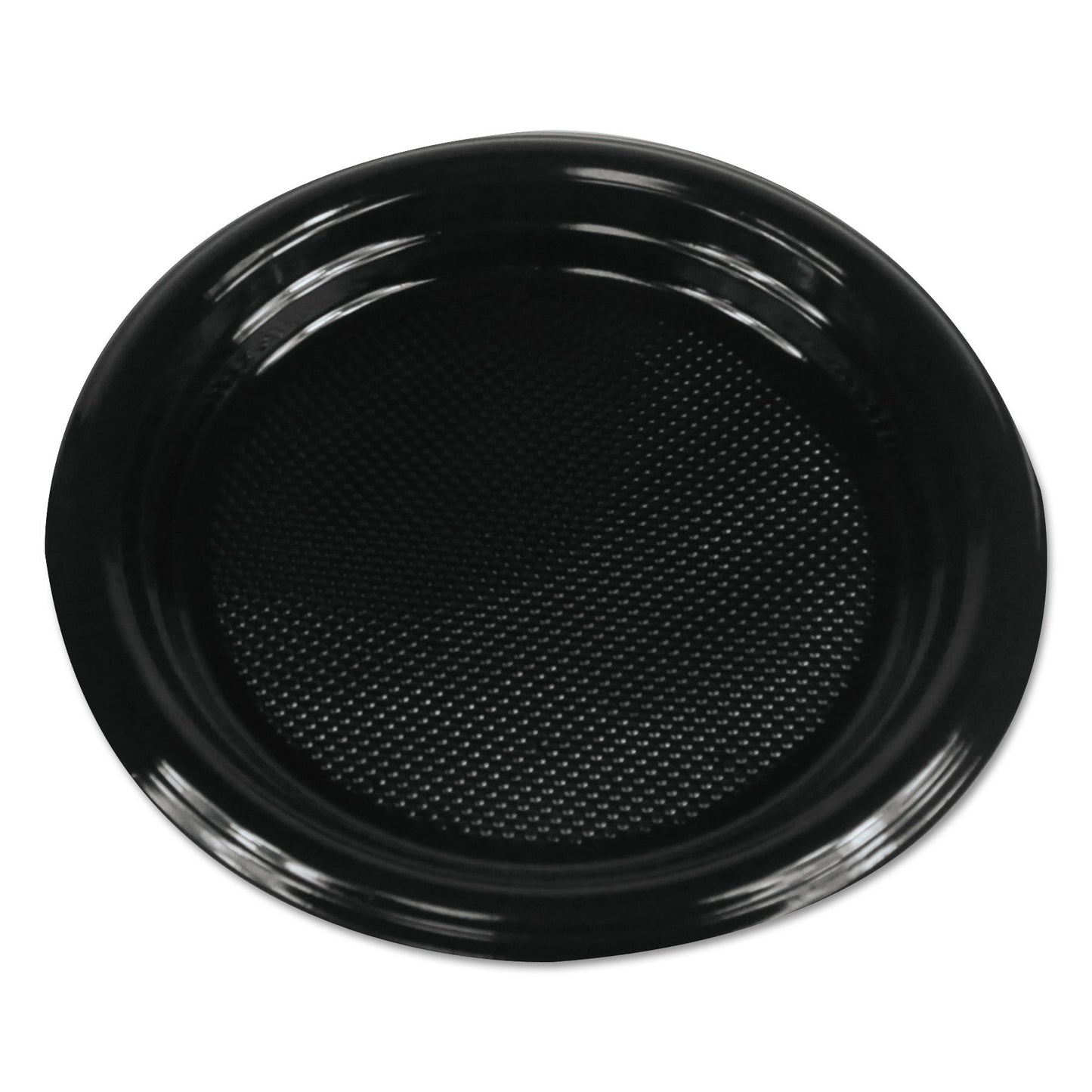 Boardwalk Hi-Impact Plastic Dinnerware, Plate, 6" dia, Black, 1,000/Carton